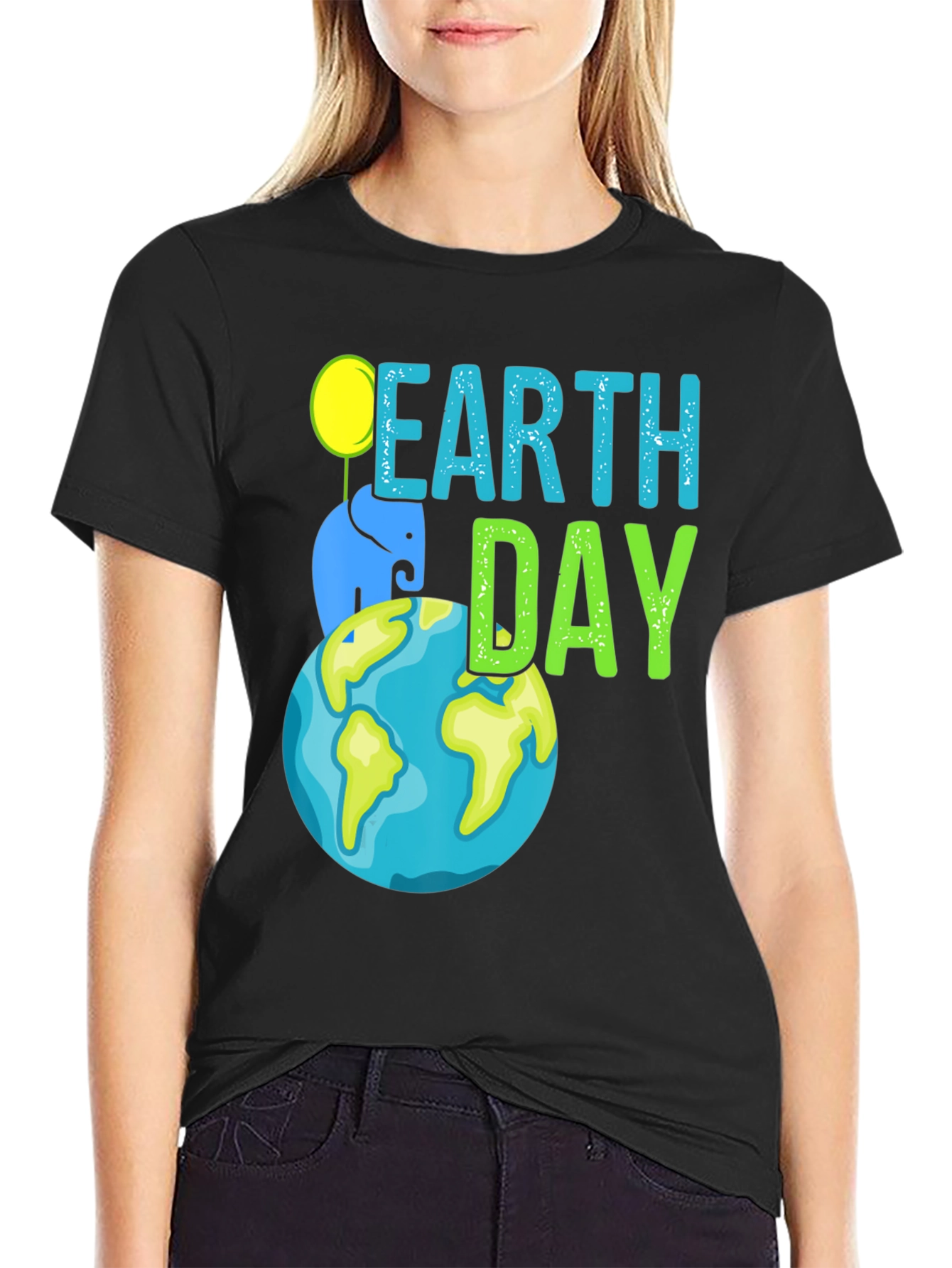 Earth Day Elephant Graphic T-Shirt