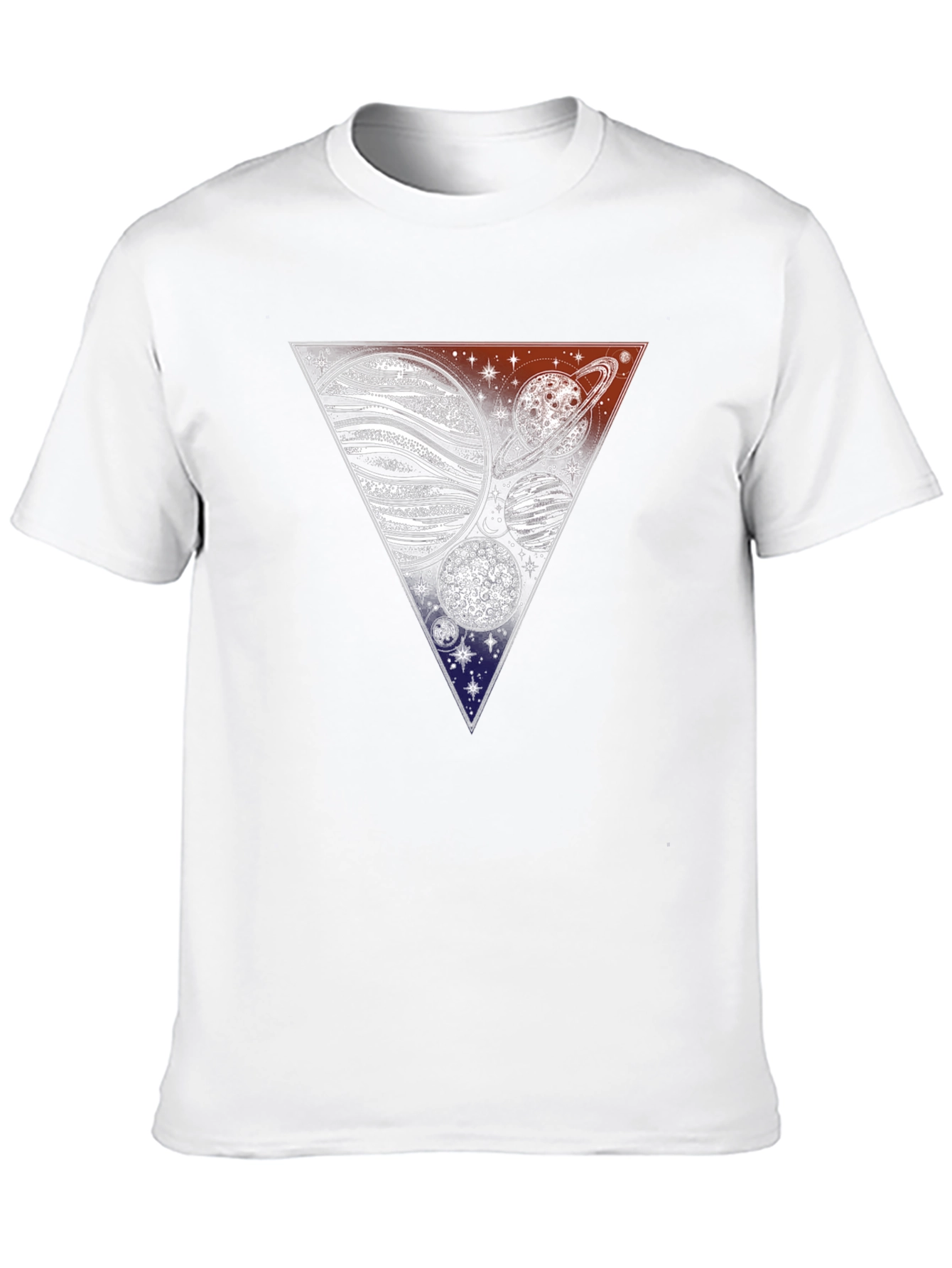 Cosmic Triangle Tee - Planets & Stars Graphic T-Shirt