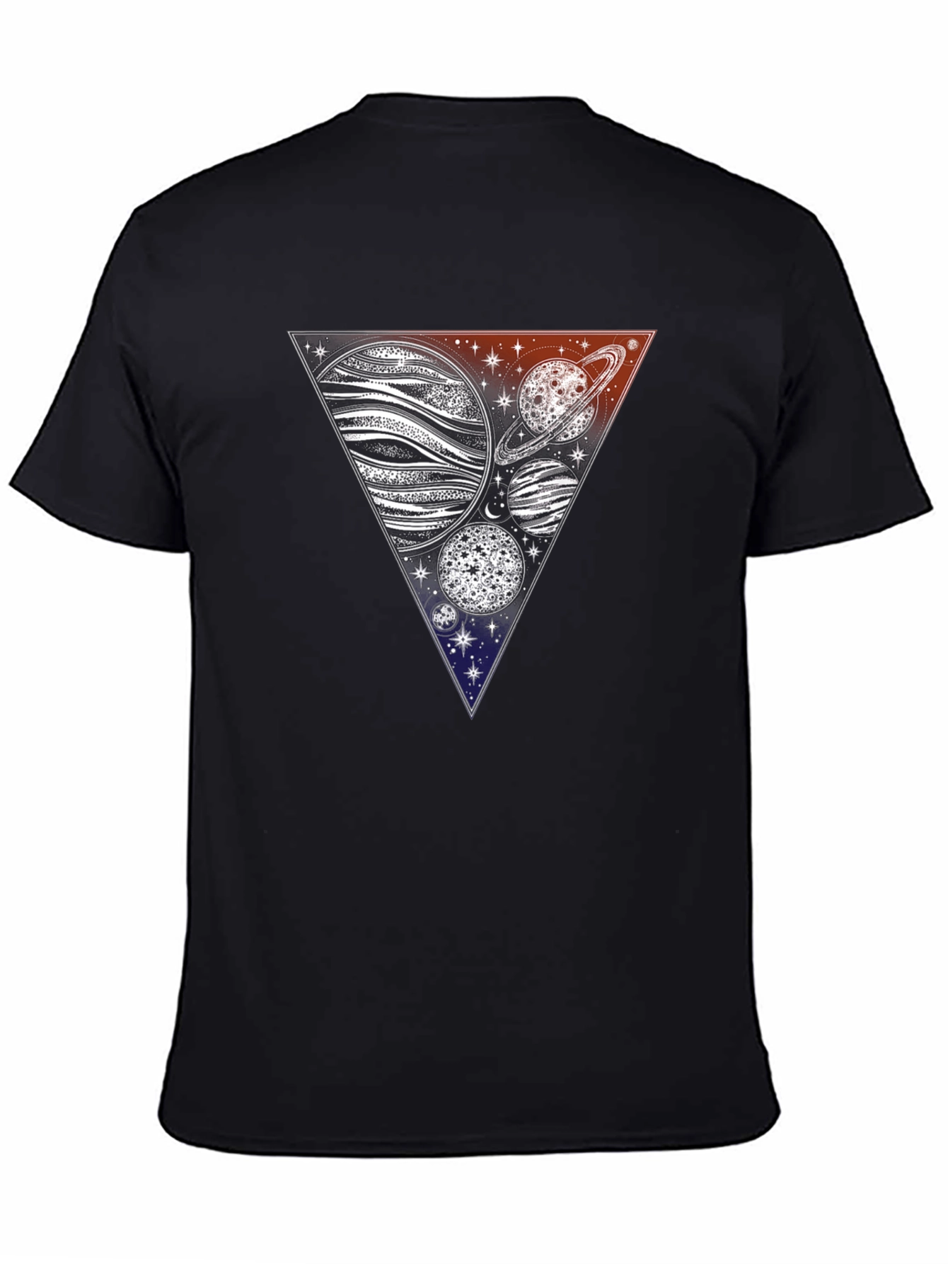 Cosmic Triangle Tee - Planets & Stars Graphic T-Shirt