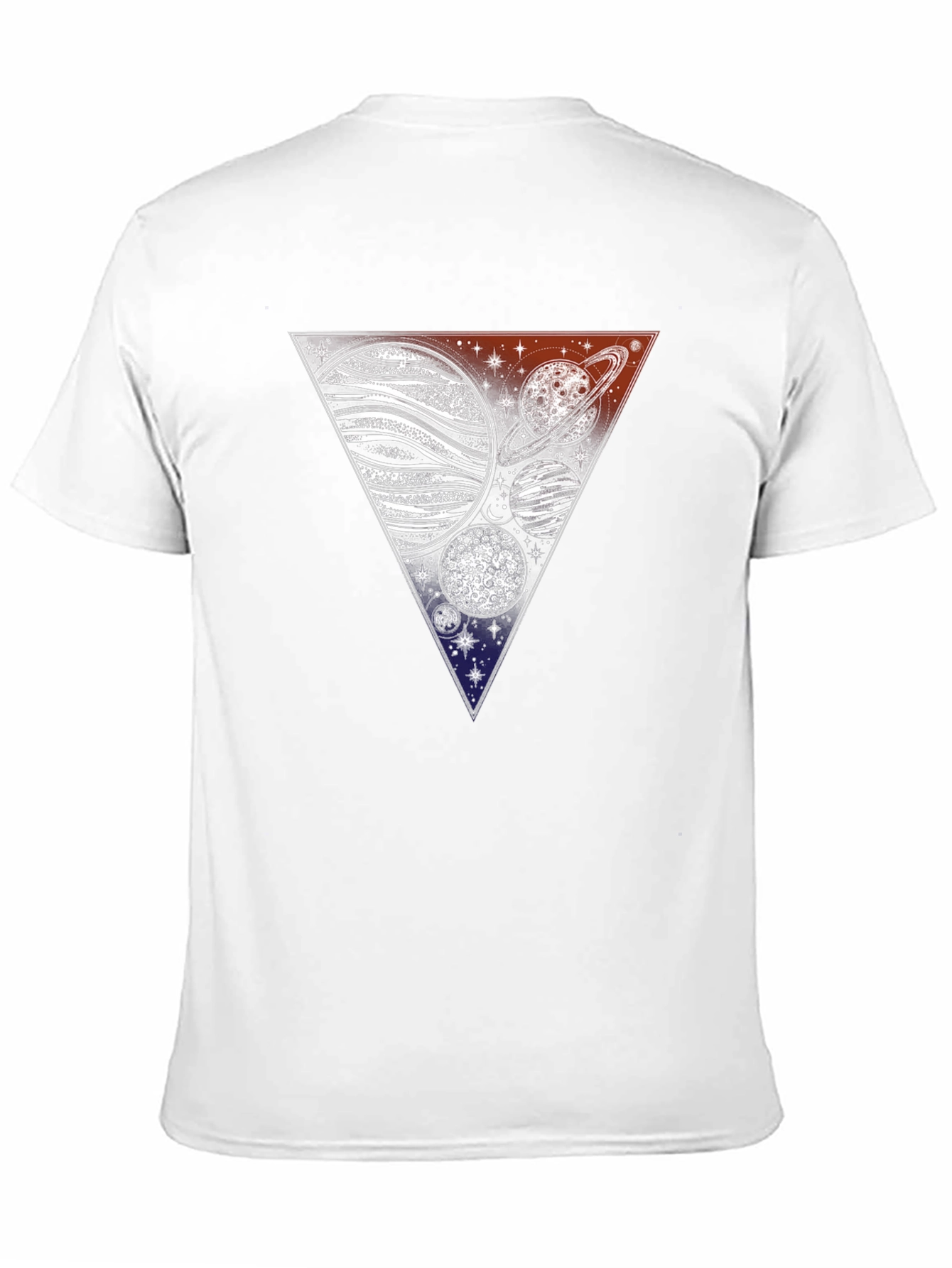 Cosmic Triangle Tee - Planets & Stars Graphic T-Shirt