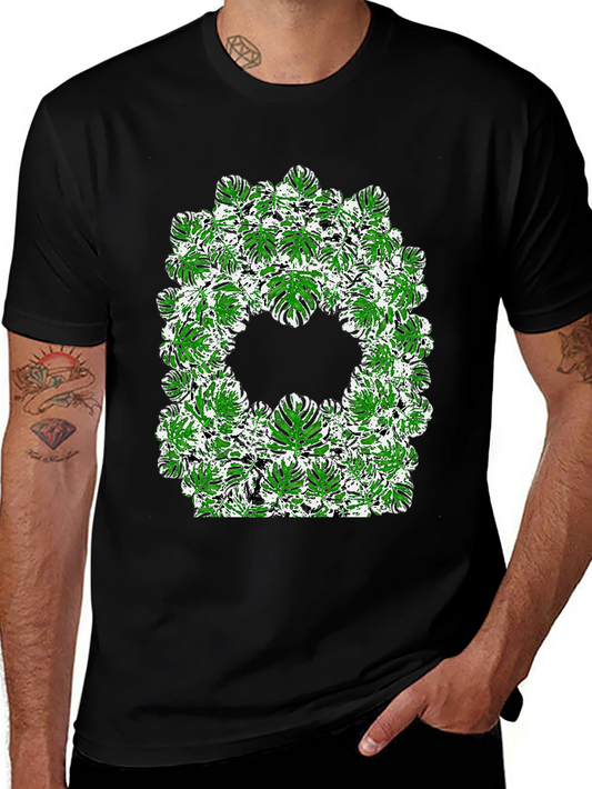 Tropical Leaf Print Tee - Modern Style