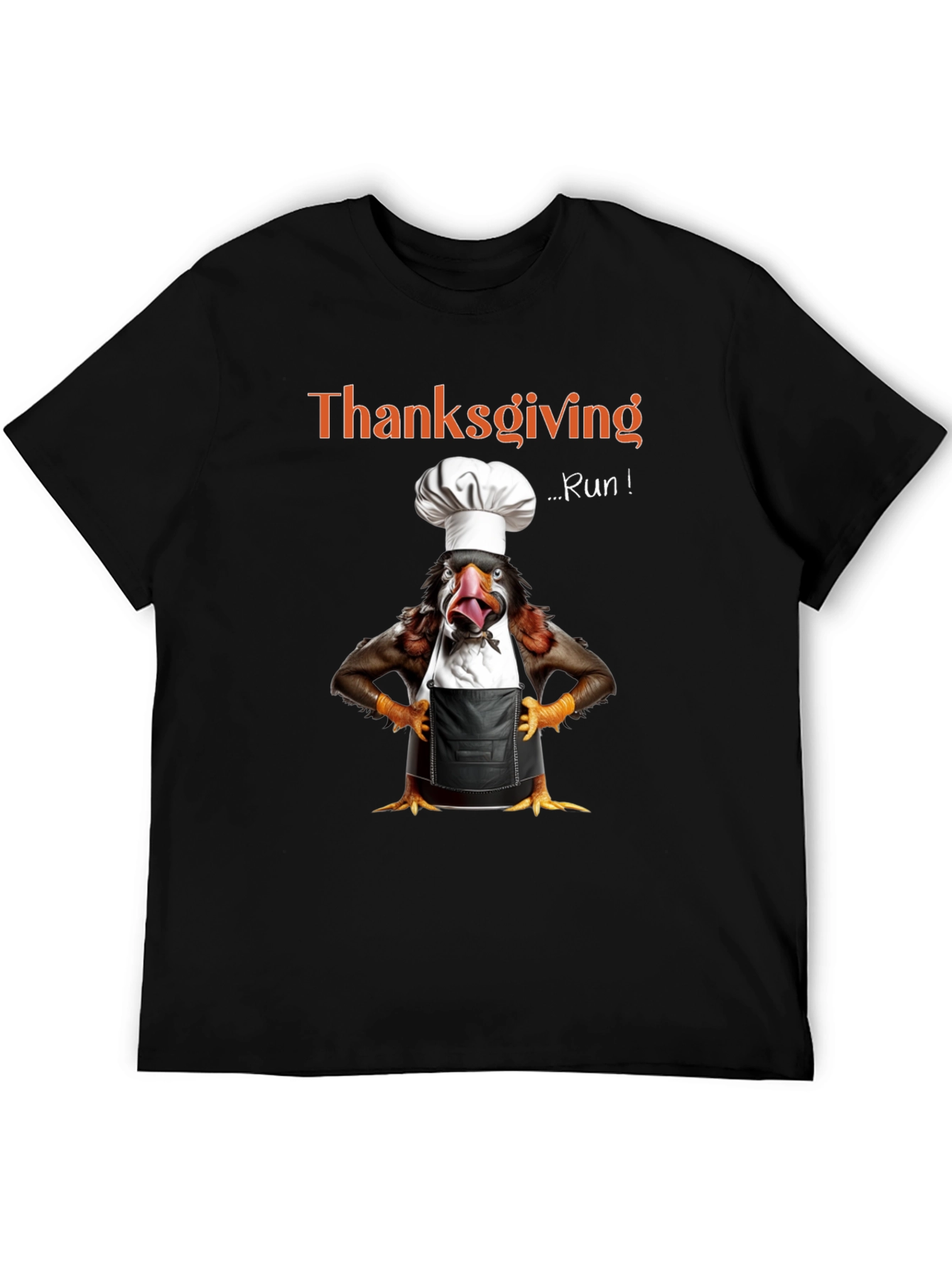 Thanksgiving Turkey Run Chef T-Shirt