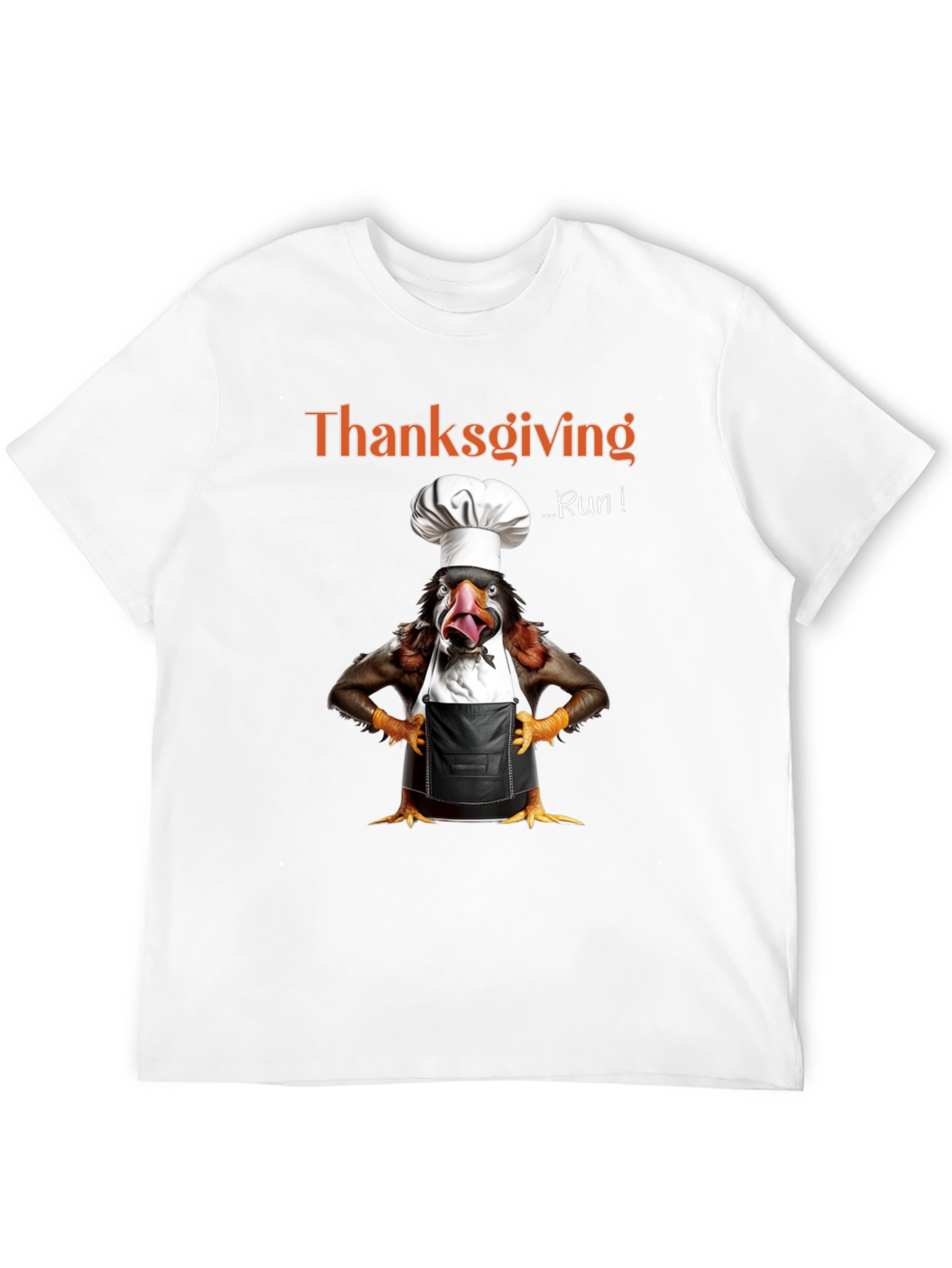 Thanksgiving Turkey Run Chef T-Shirt