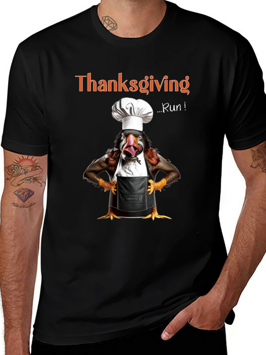 Thanksgiving Turkey Run Chef T-Shirt