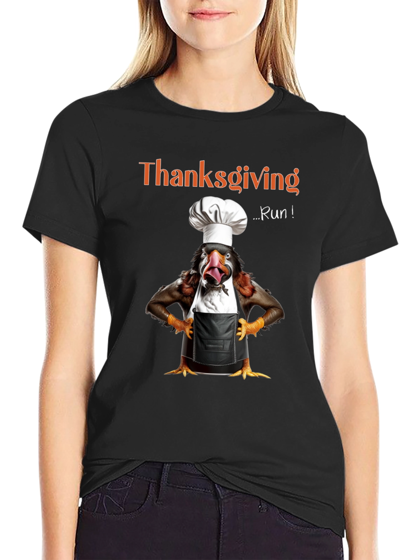 Thanksgiving Turkey Run Chef T-Shirt