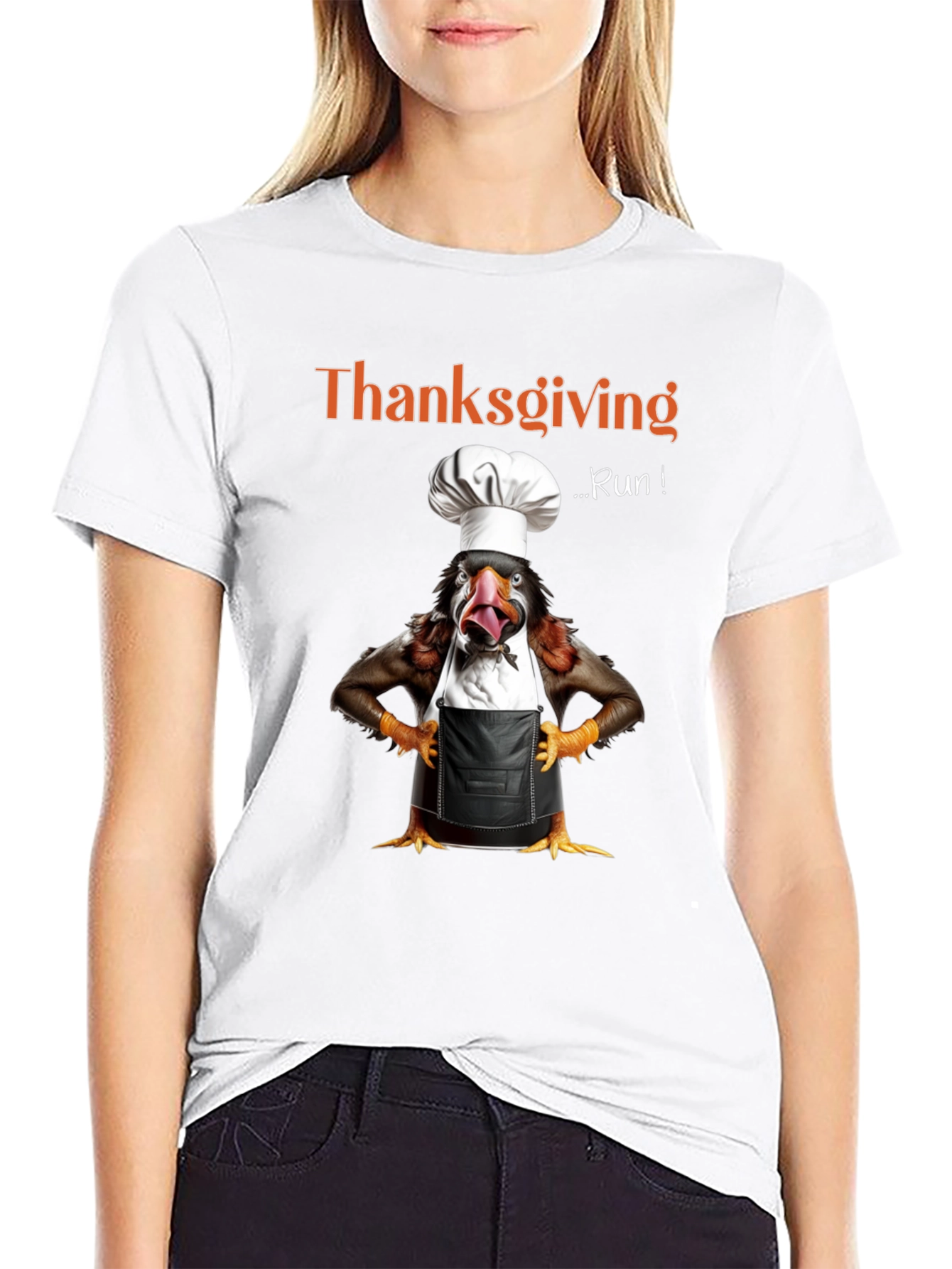 Thanksgiving Turkey Run Chef T-Shirt