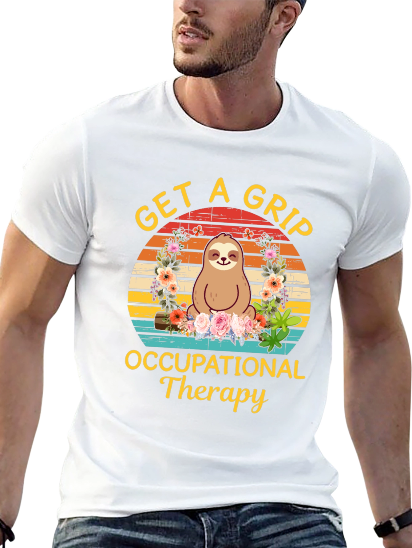 Get A Grip Occupational Therapy Sloth Graphic T-Shirt
