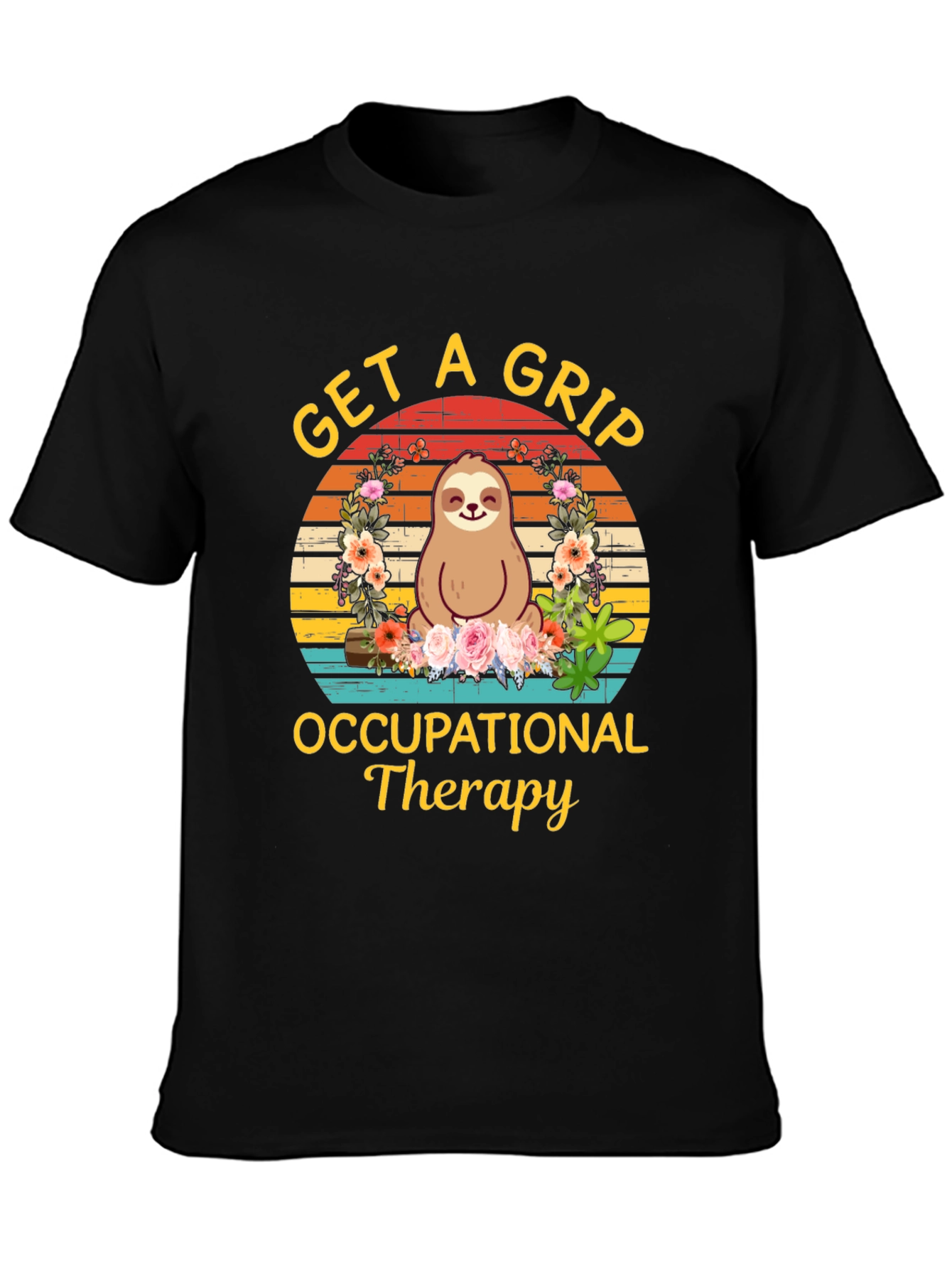 Get A Grip Occupational Therapy Sloth Graphic T-Shirt