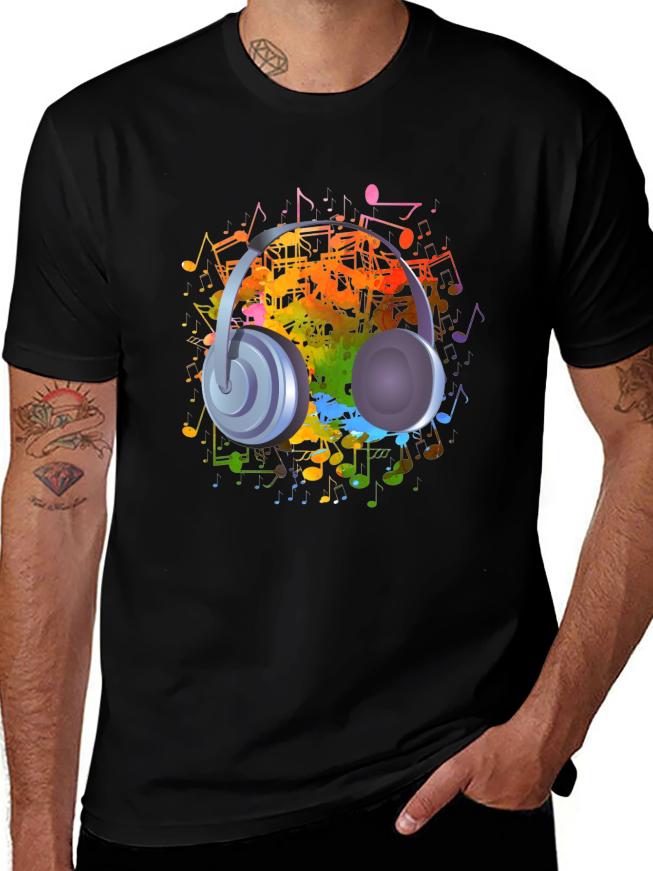 Musical Headphones Graphic T-Shirt