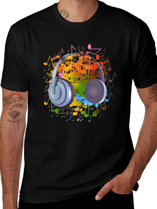 Musical Headphones Graphic T-Shirt