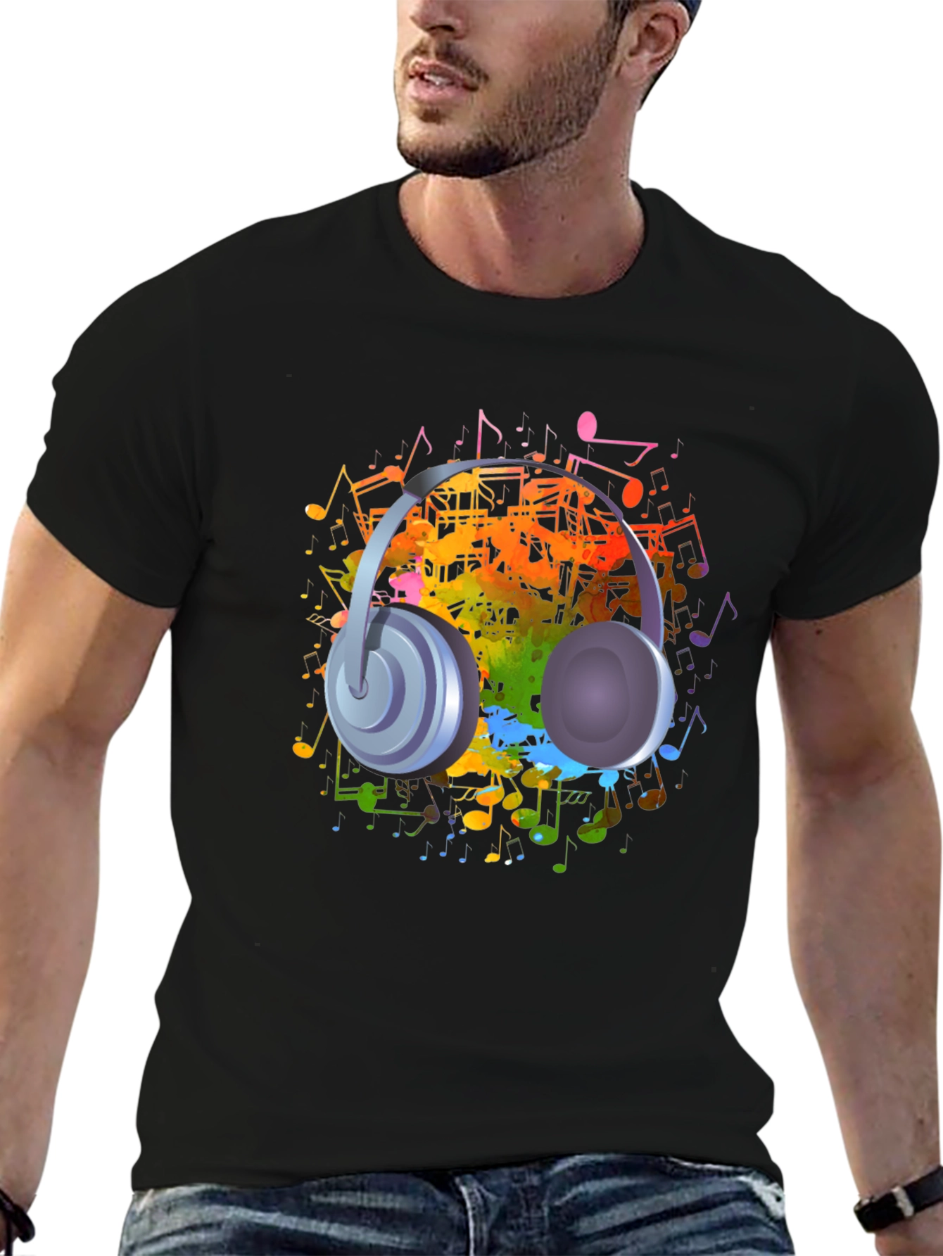 Musical Headphones Graphic T-Shirt