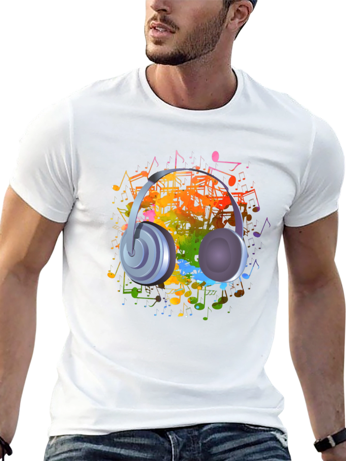 Musical Headphones Graphic T-Shirt