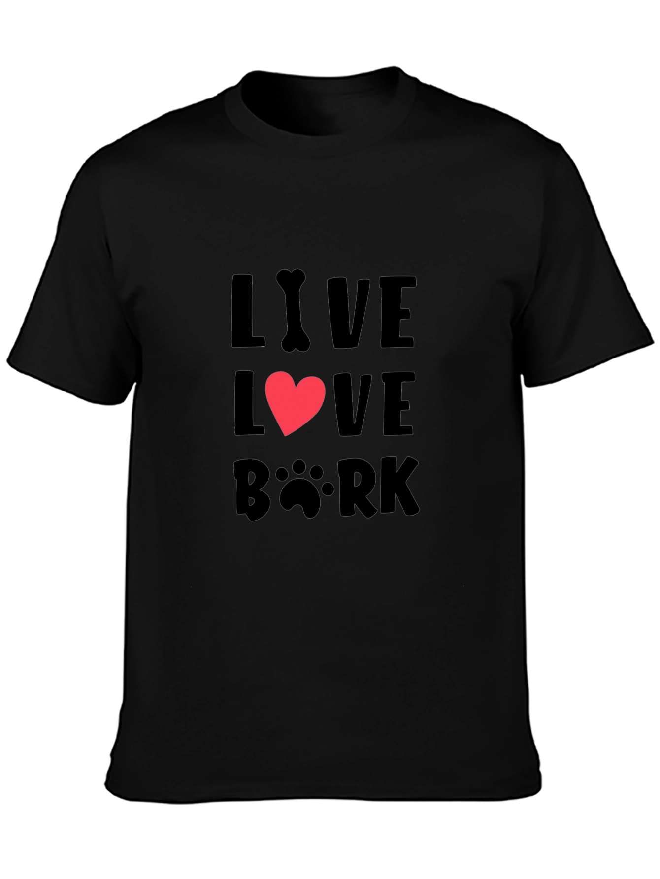 Live Love Bark Black T-Shirt