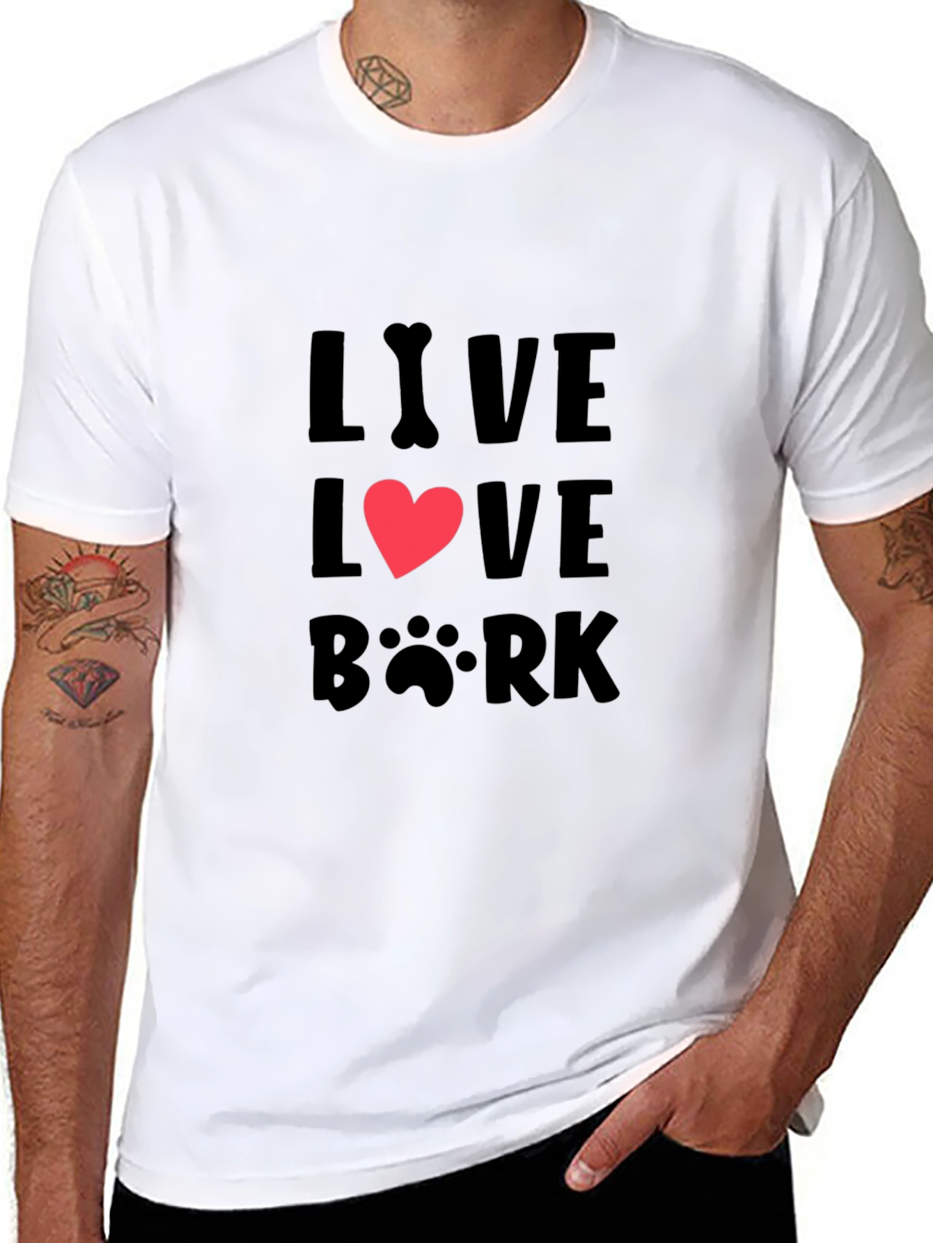 Live Love Bark Black T-Shirt
