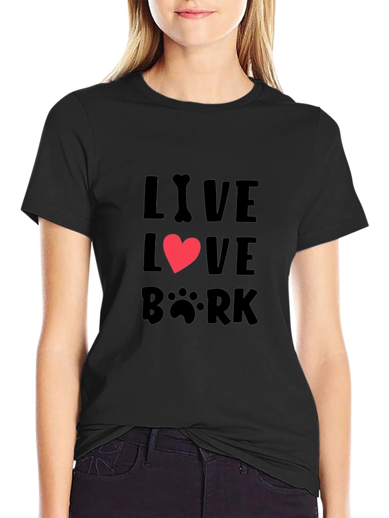 Live Love Bark Black T-Shirt