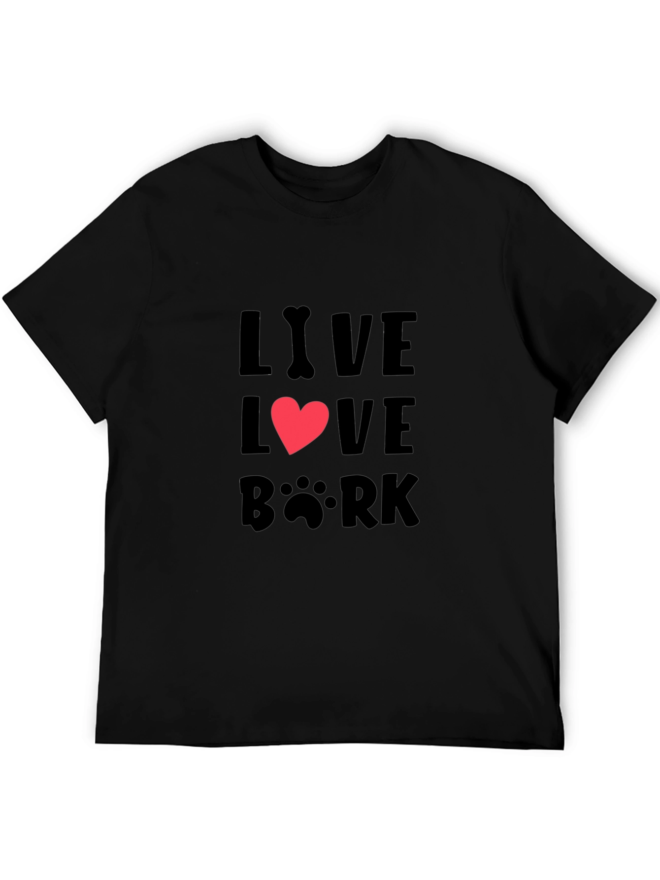 Live Love Bark Black T-Shirt