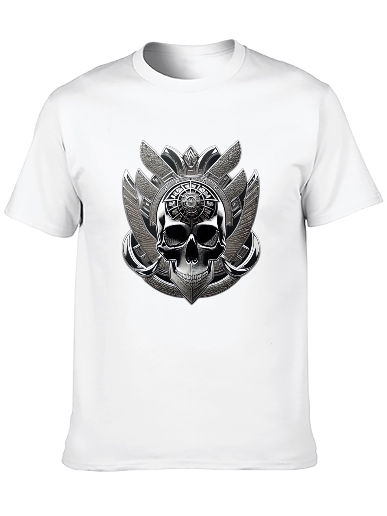 Skull Emblem Graphic Tee - Black