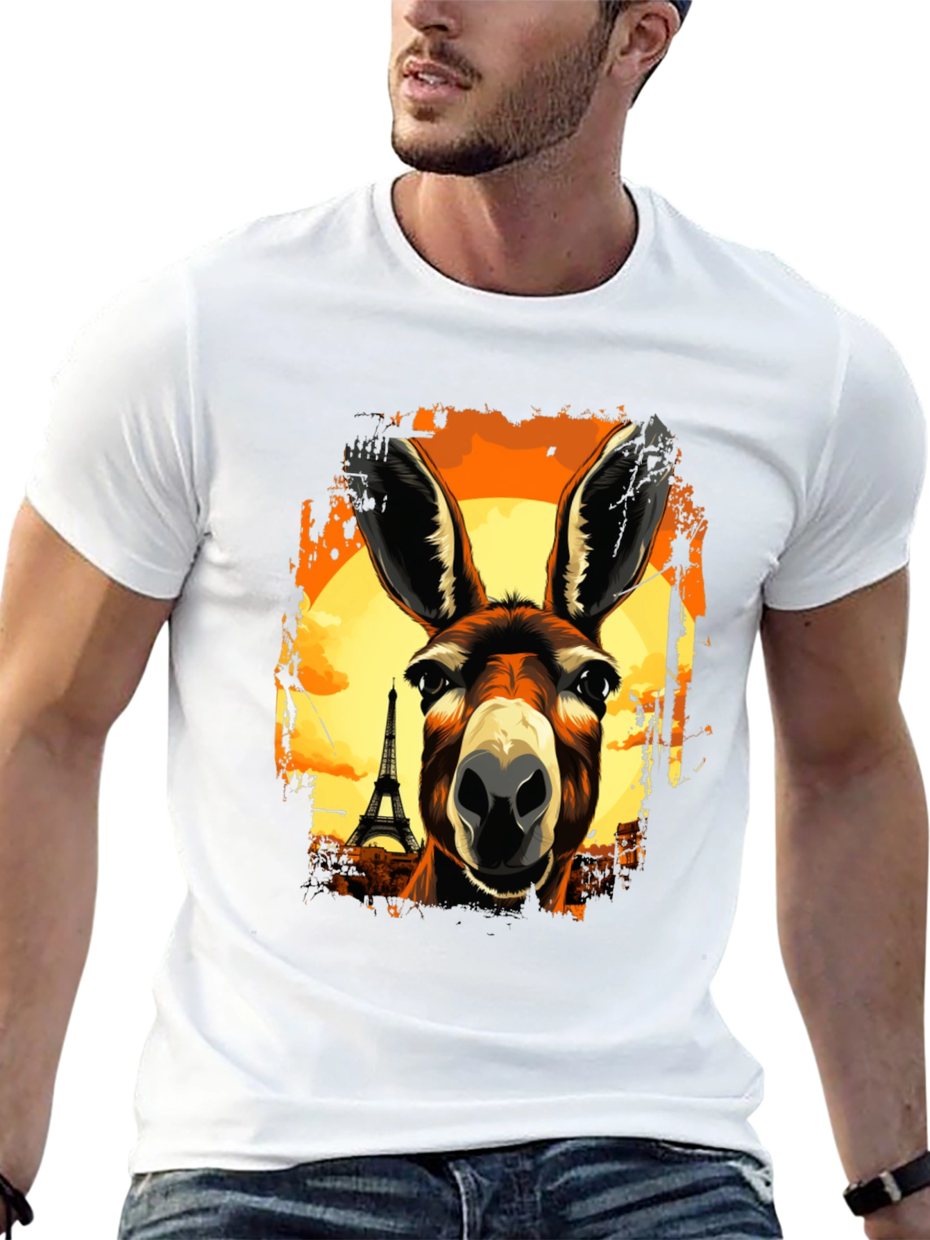 Eiffel Tower Donkey Graphic T-Shirt