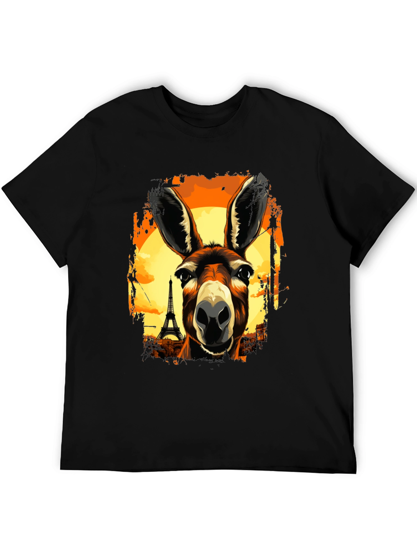 Eiffel Tower Donkey Graphic T-Shirt