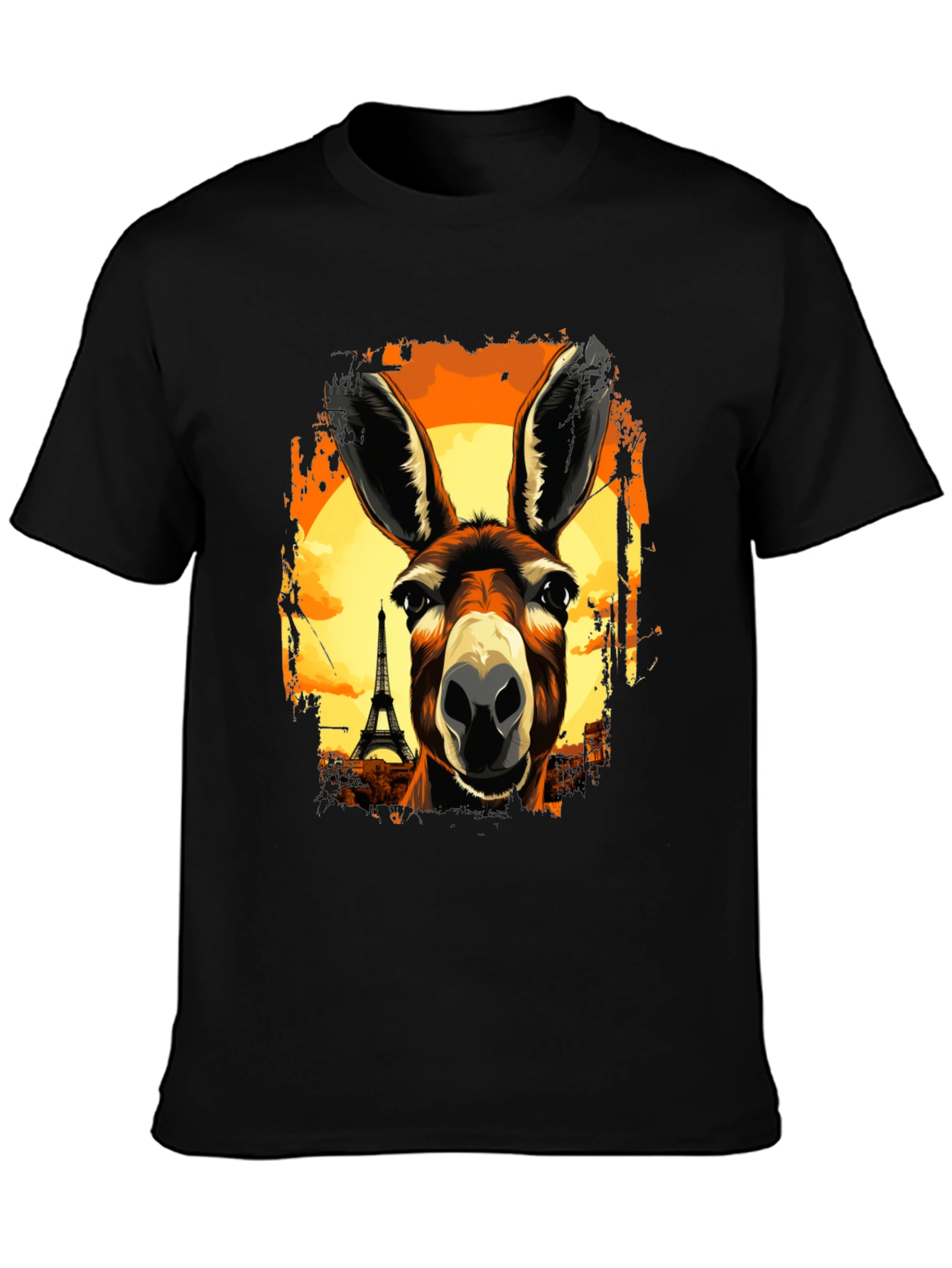 Eiffel Tower Donkey Graphic T-Shirt