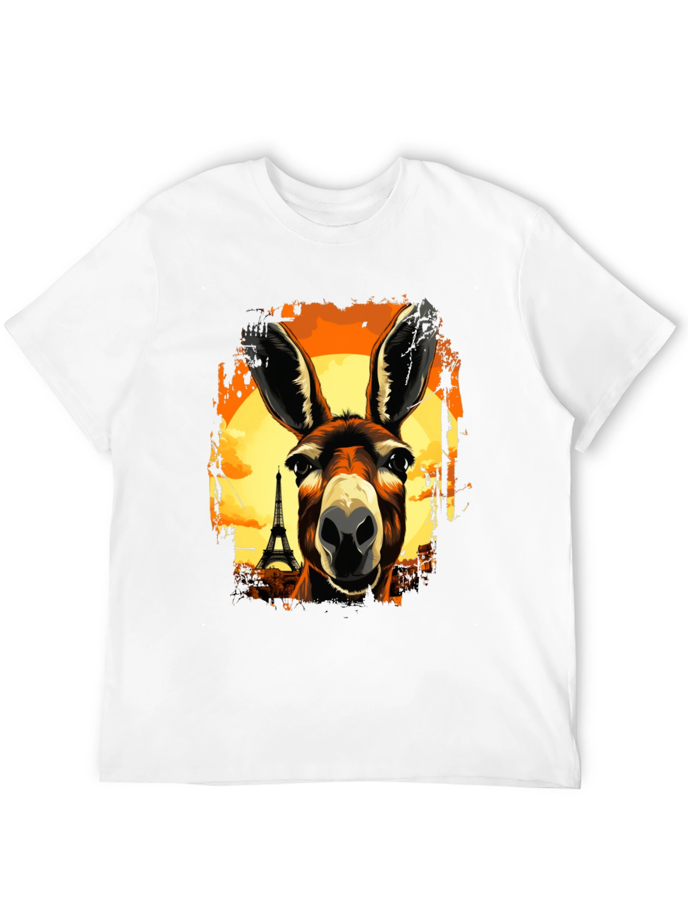 Eiffel Tower Donkey Graphic T-Shirt