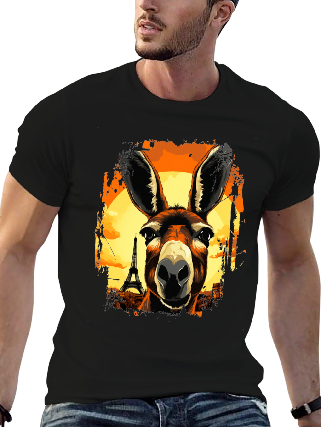 Eiffel Tower Donkey Graphic T-Shirt