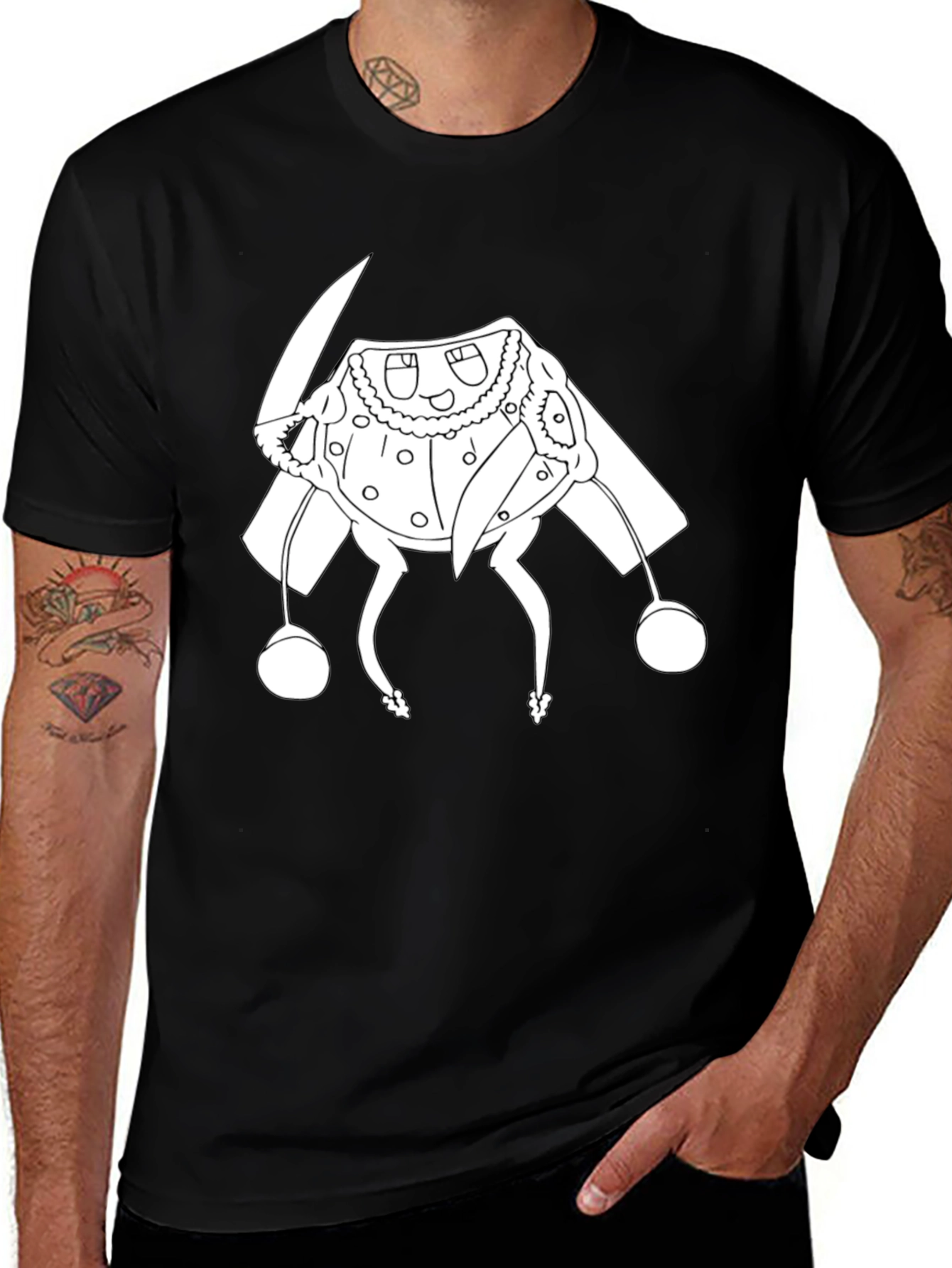 Black T-Shirt with Cartoon Character