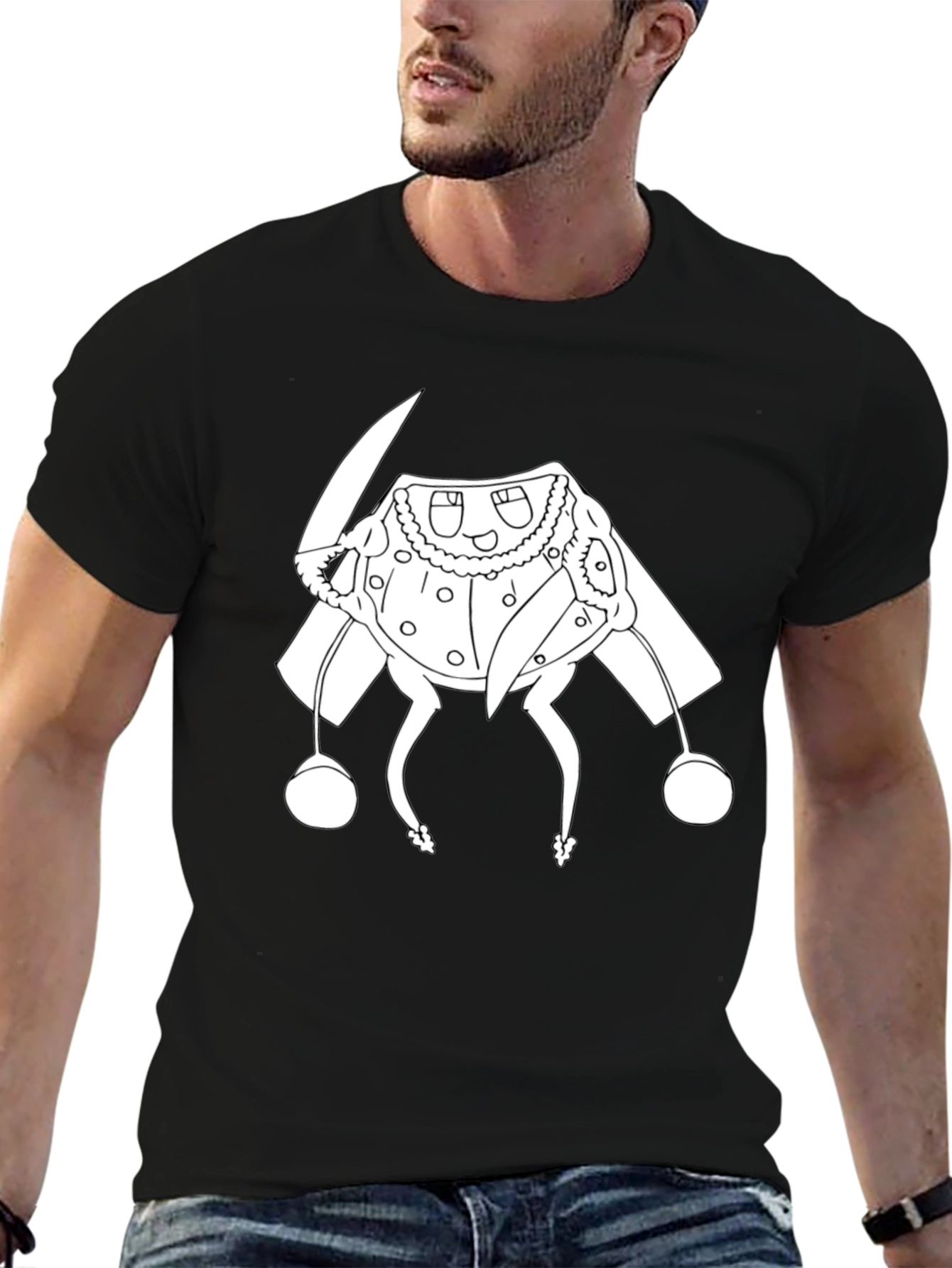 Black T-Shirt with Cartoon Character