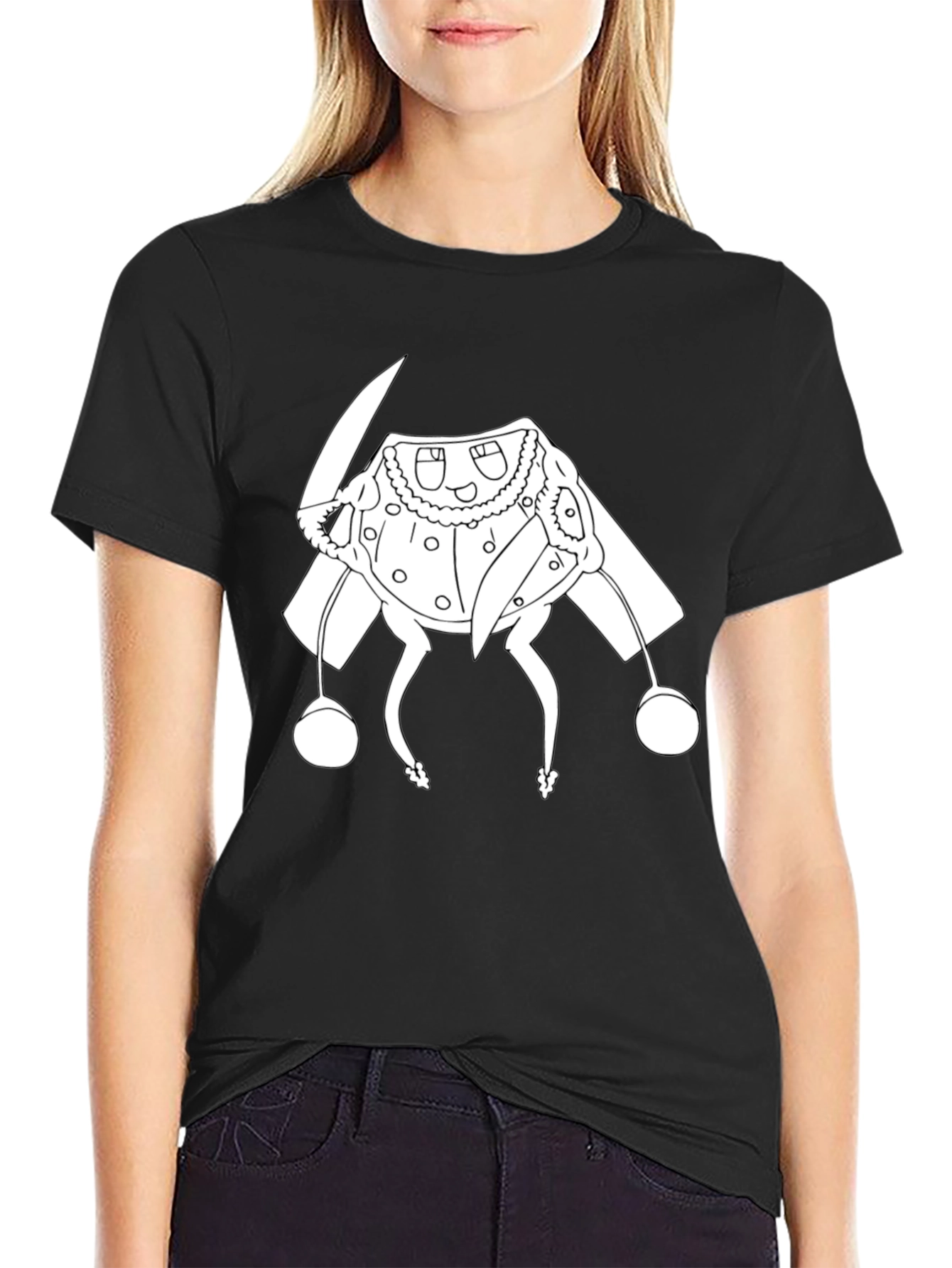 Black T-Shirt with Cartoon Character