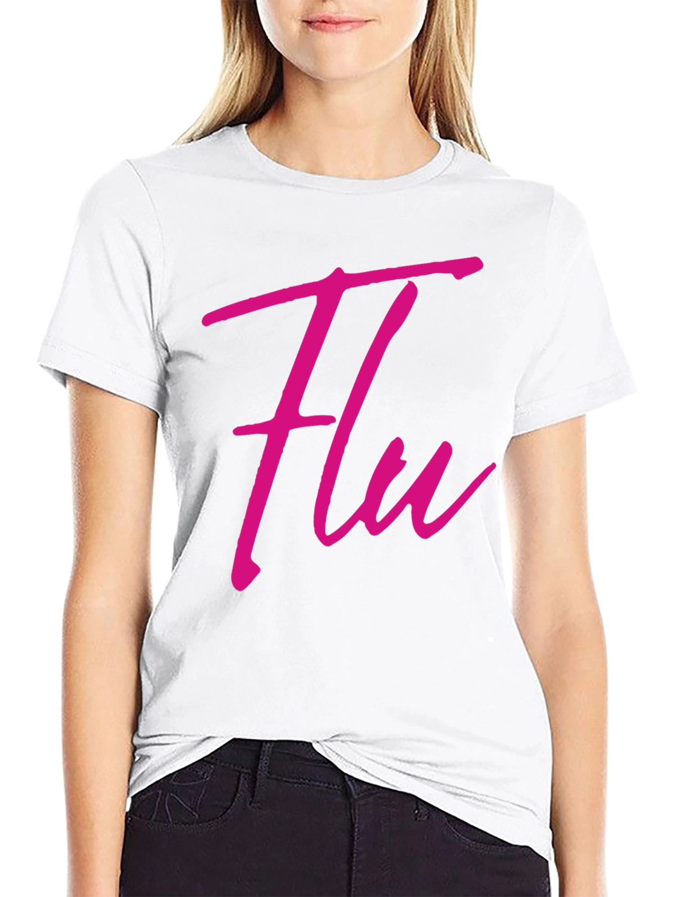 Flu Graphic Tee - Trendy Casual Black T-Shirt