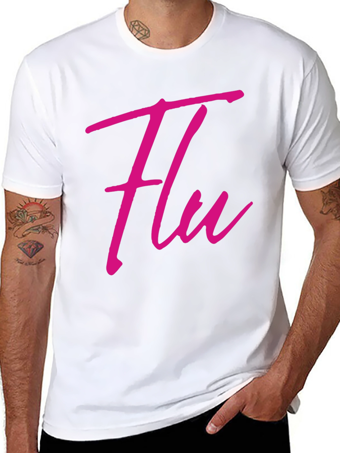 Flu Graphic Tee - Trendy Casual Black T-Shirt