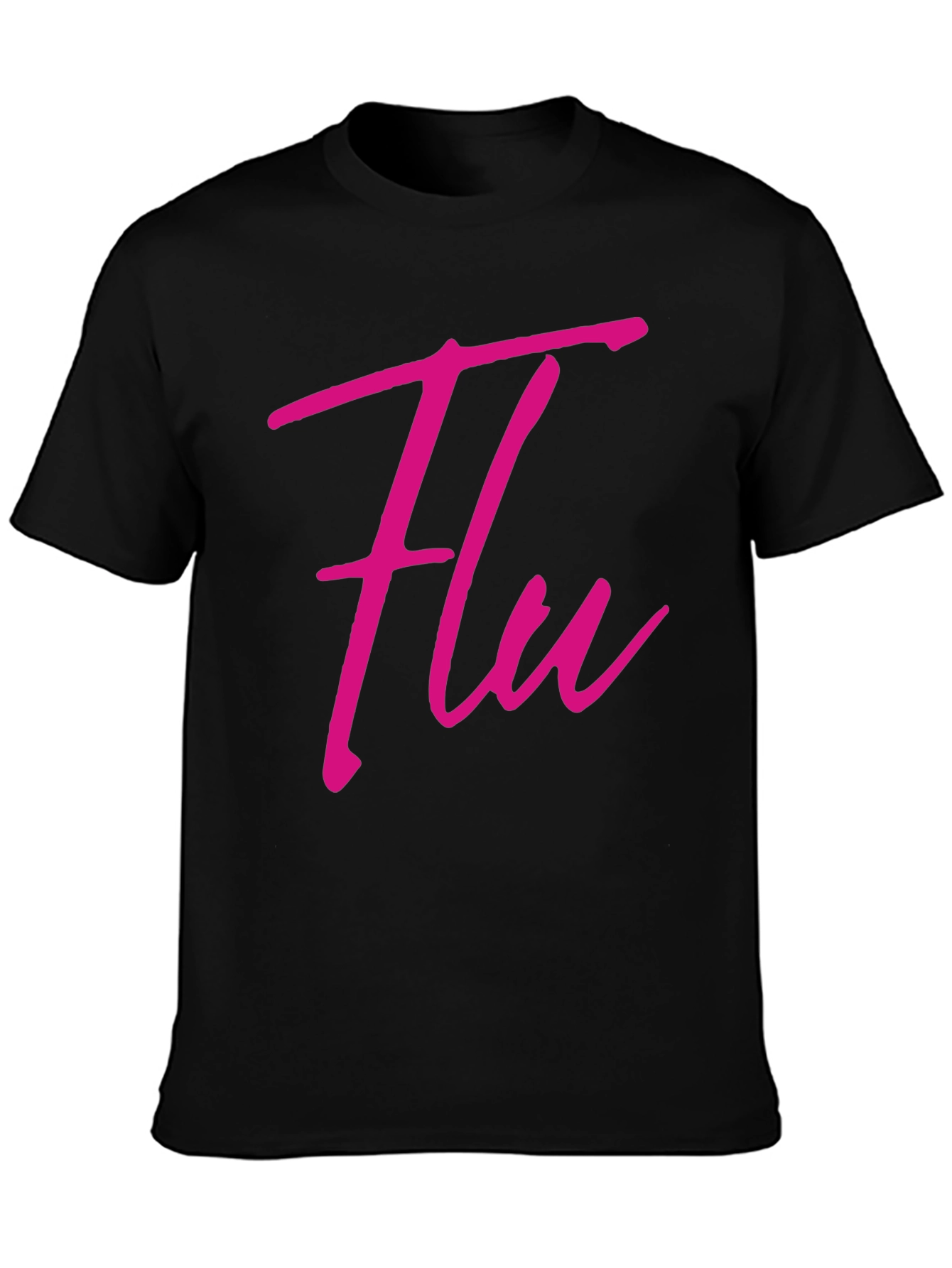 Flu Graphic Tee - Trendy Casual Black T-Shirt