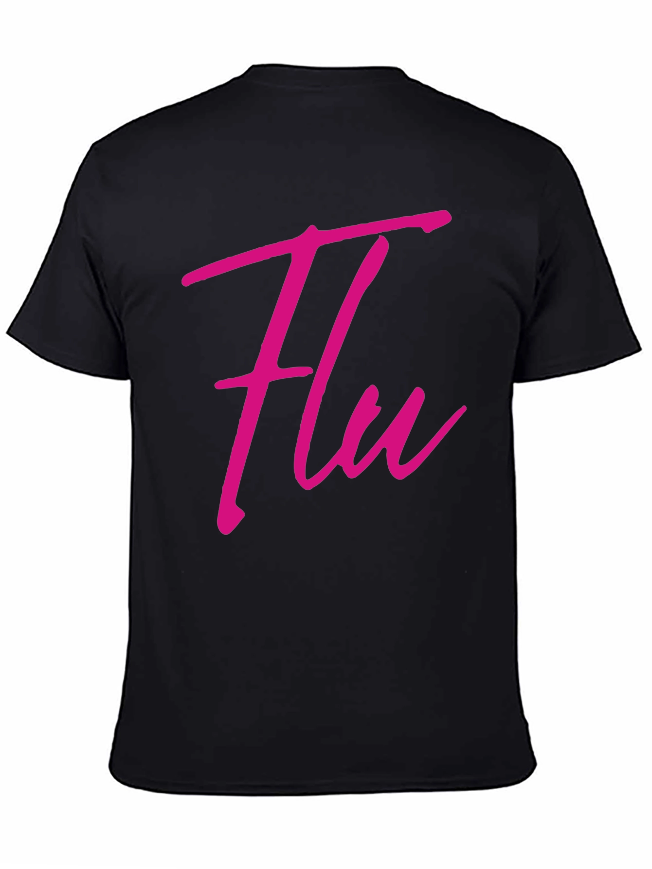 Flu Graphic Tee - Trendy Casual Black T-Shirt