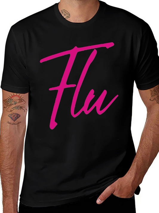 Flu Graphic Tee - Trendy Casual Black T-Shirt