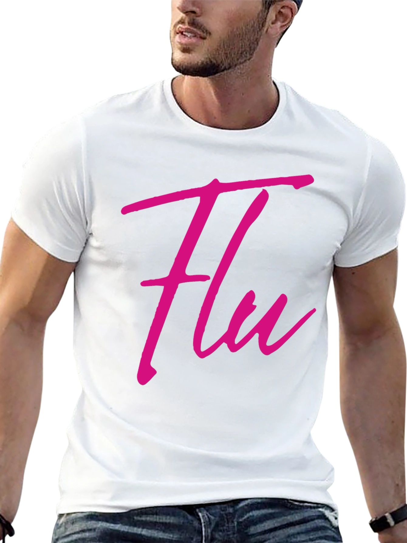 Flu Graphic Tee - Trendy Casual Black T-Shirt