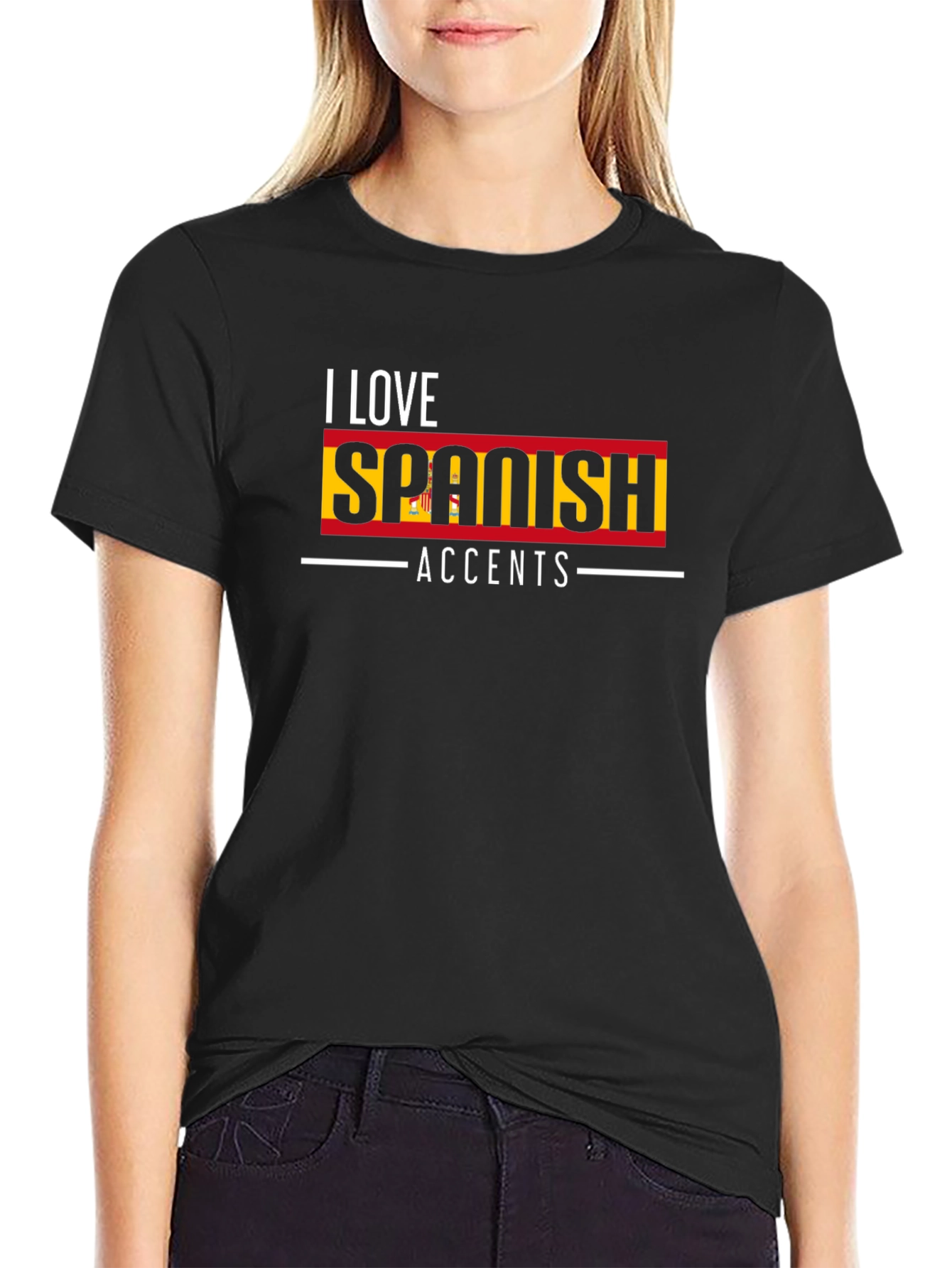 I Love Spanish Accents T-Shirt - Black