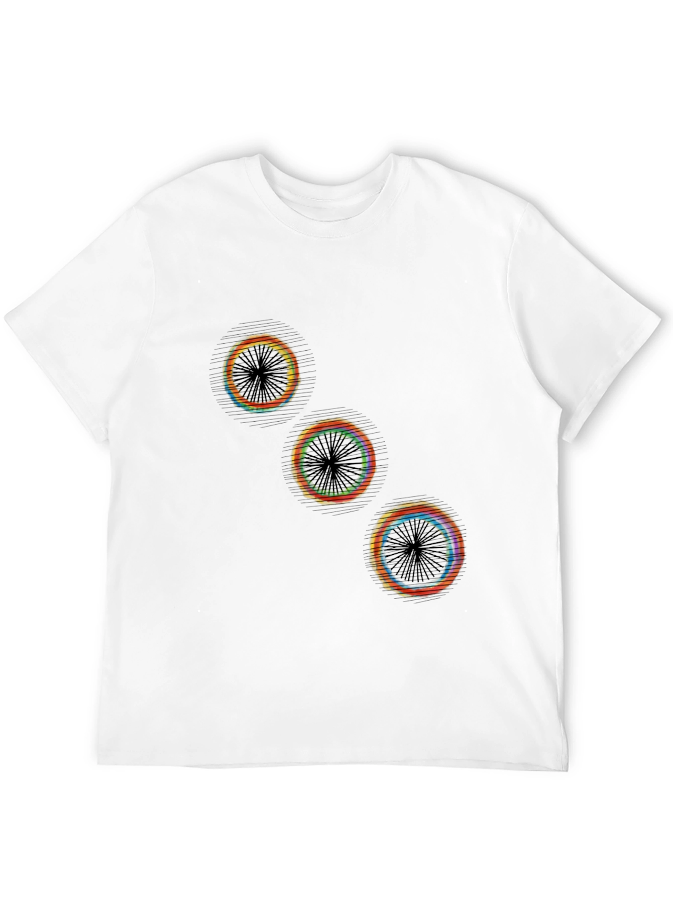 Abstract Circles Graphic Tee - Black Cotton Blend