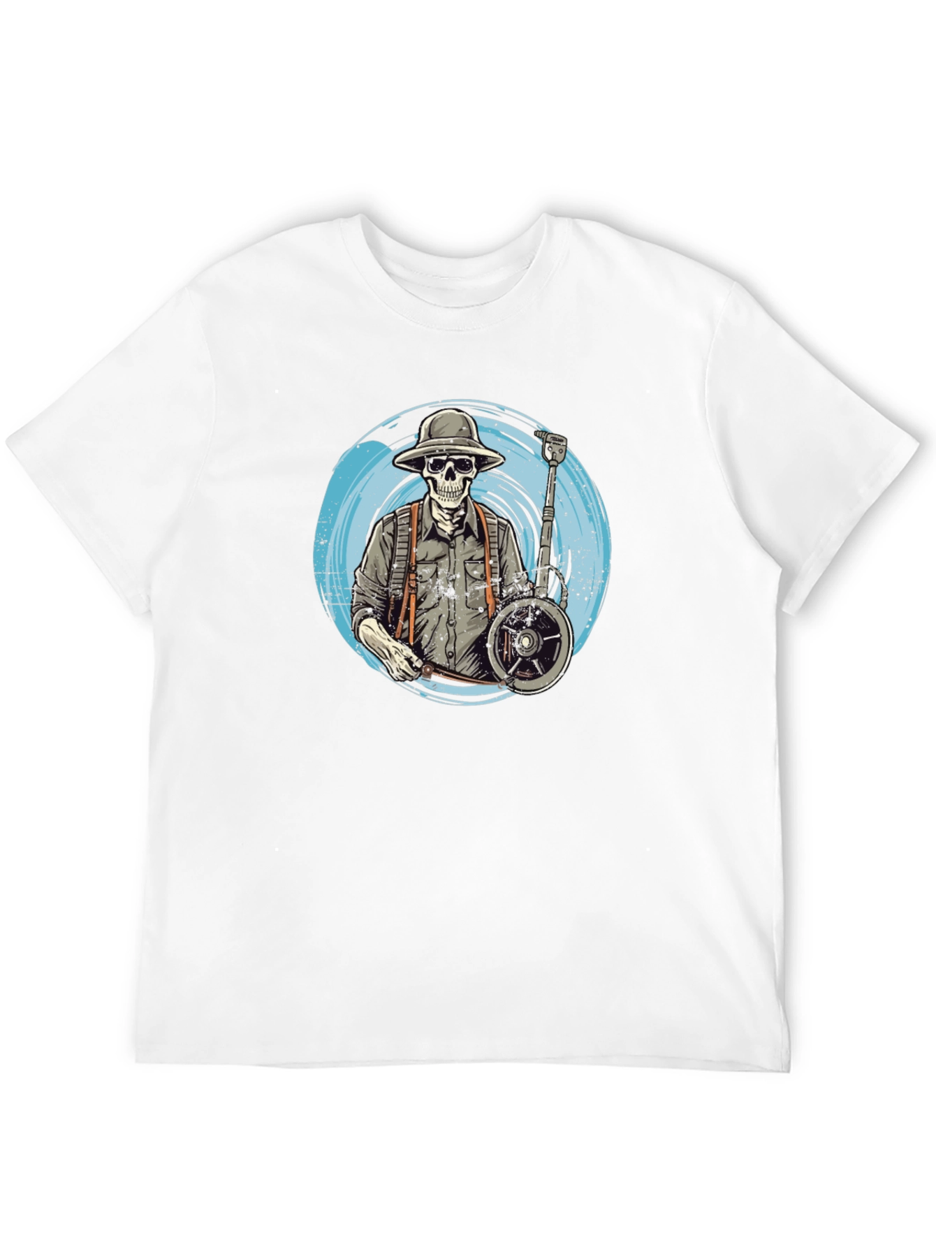 Skeleton Banjo Player Black T-Shirt