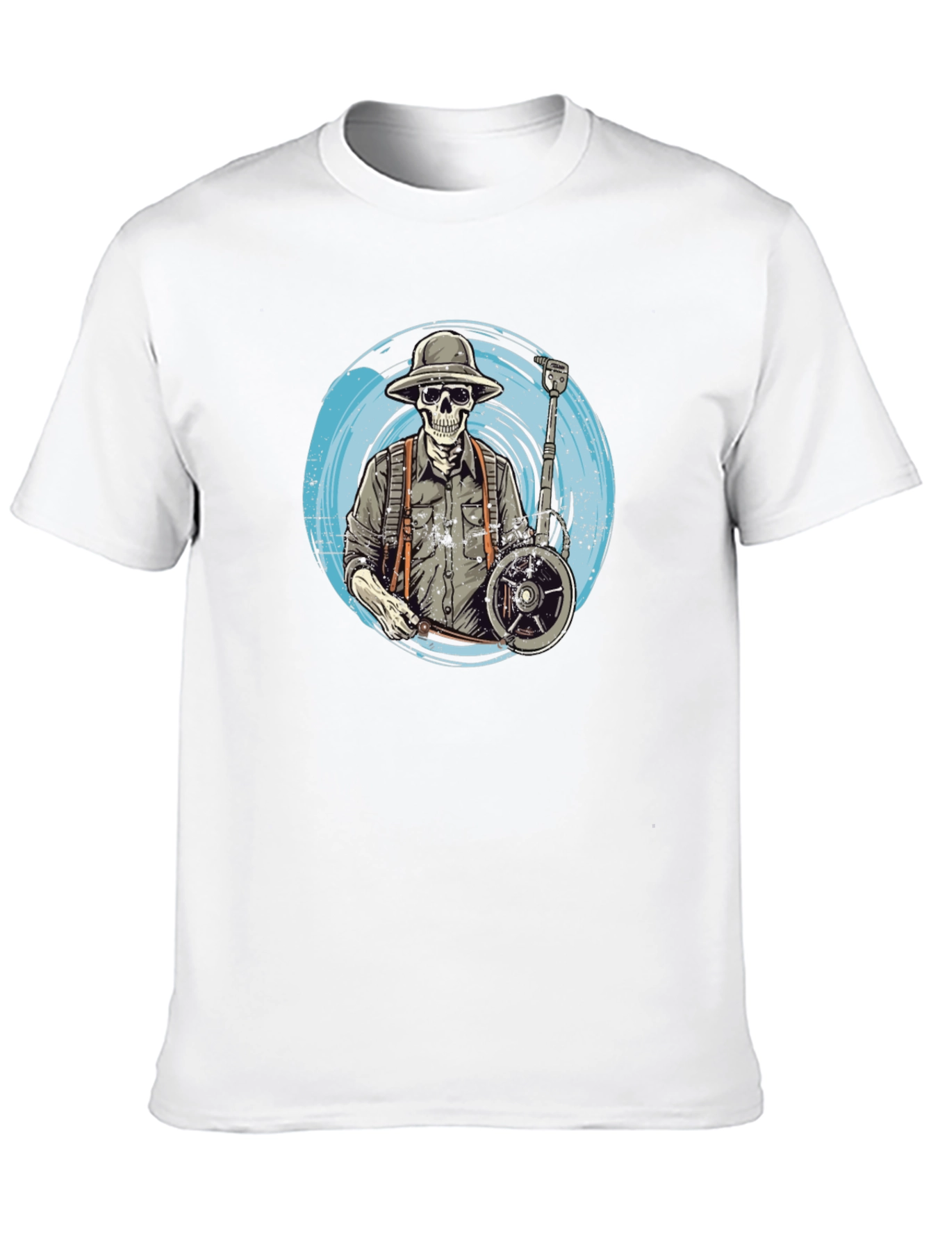 Skeleton Banjo Player Black T-Shirt