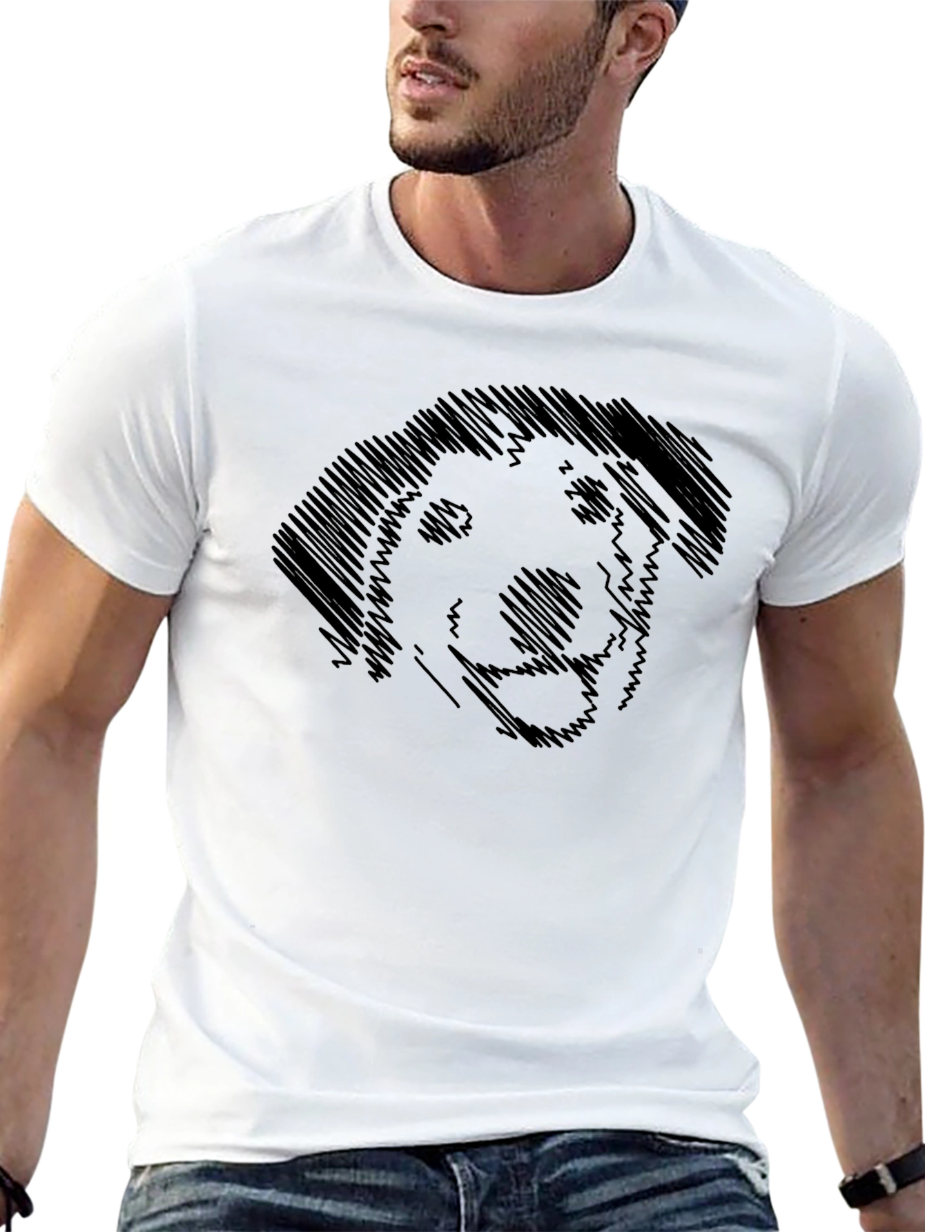 Dog Sketch Black T-Shirt