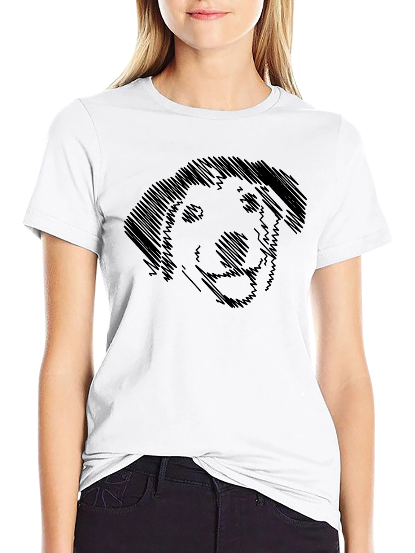 Dog Sketch Black T-Shirt