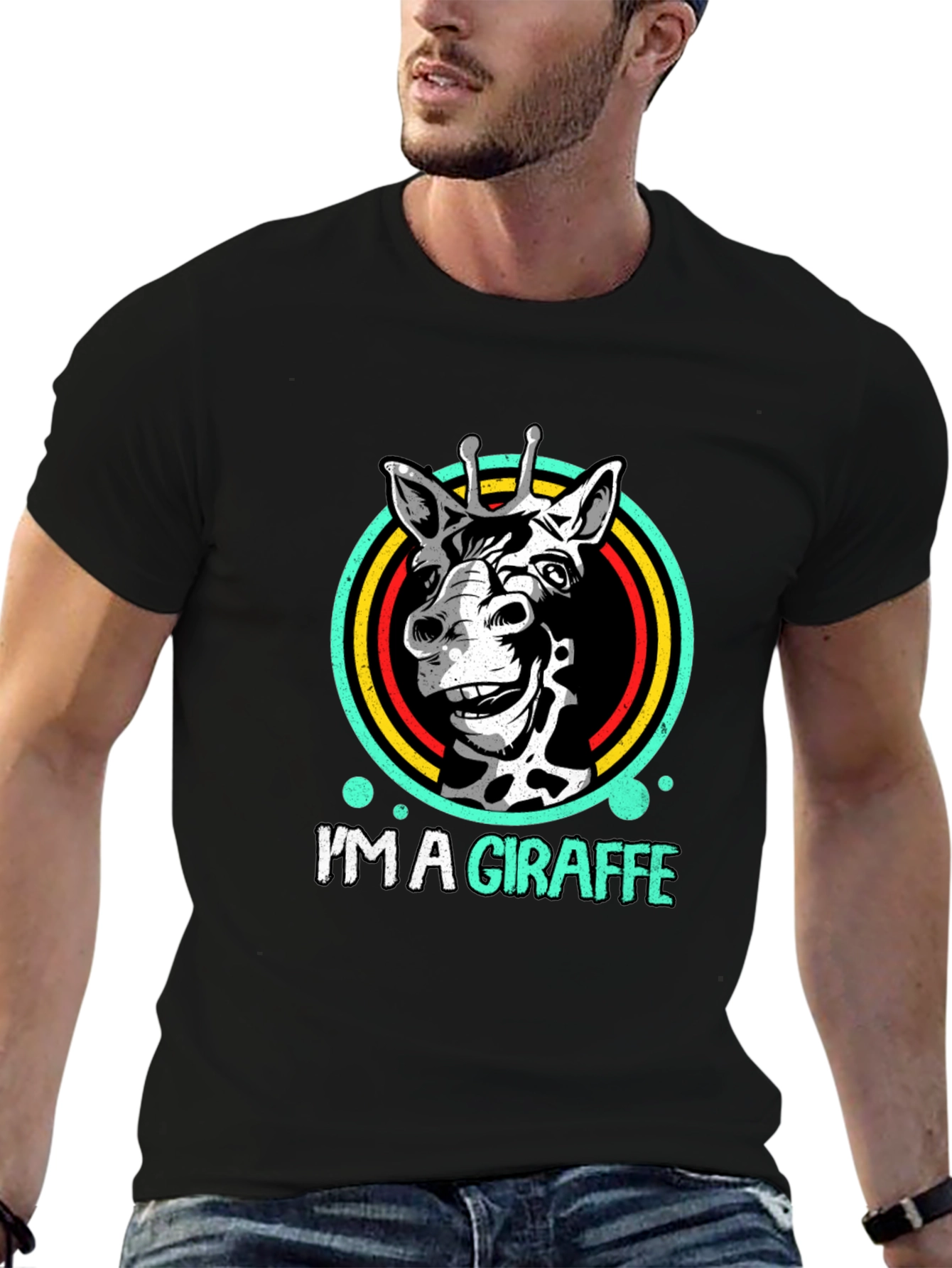 Im A Giraffe Mens Graphic Tee - Novelty T-Shirt