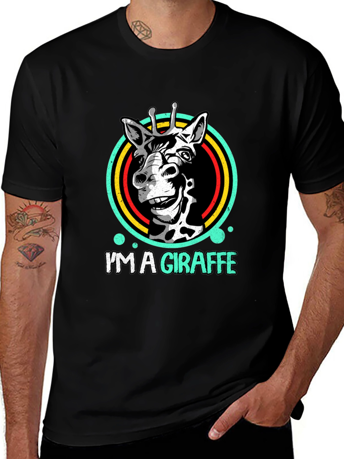 Im A Giraffe Mens Graphic Tee - Novelty T-Shirt