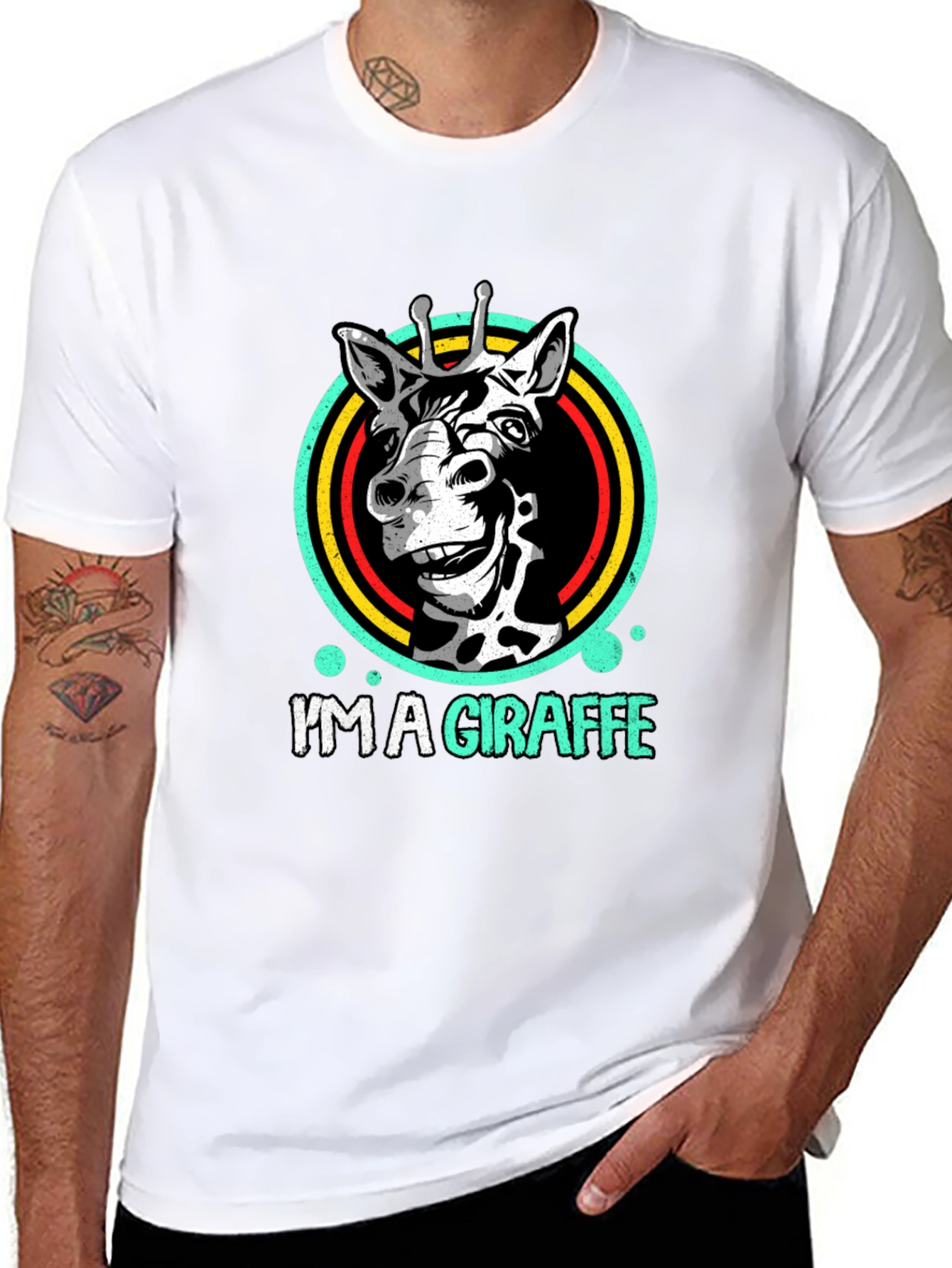 Im A Giraffe Mens Graphic Tee - Novelty T-Shirt