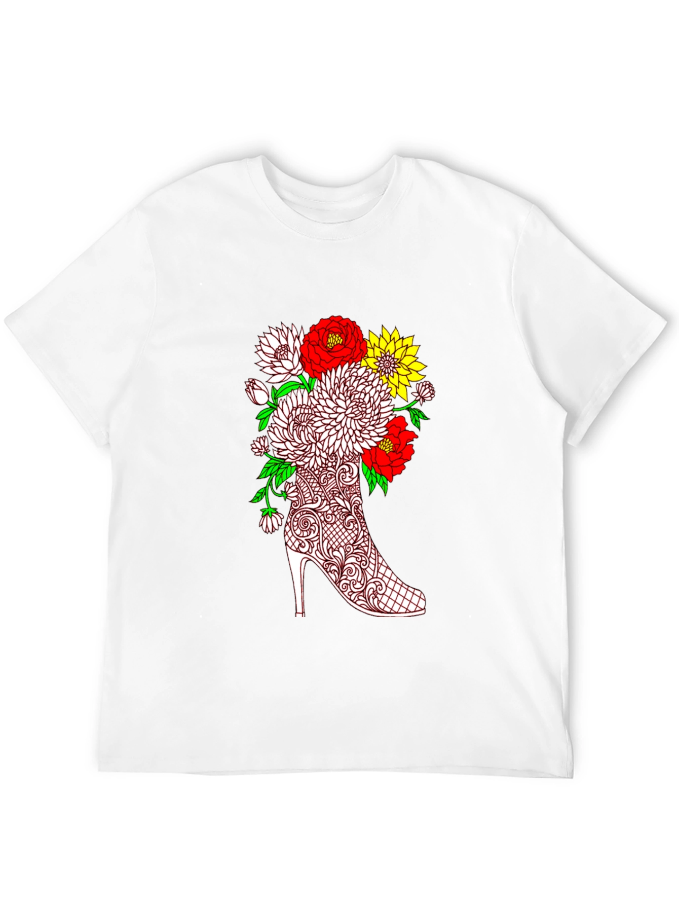Floral Heel Graphic Tee - Unique Style