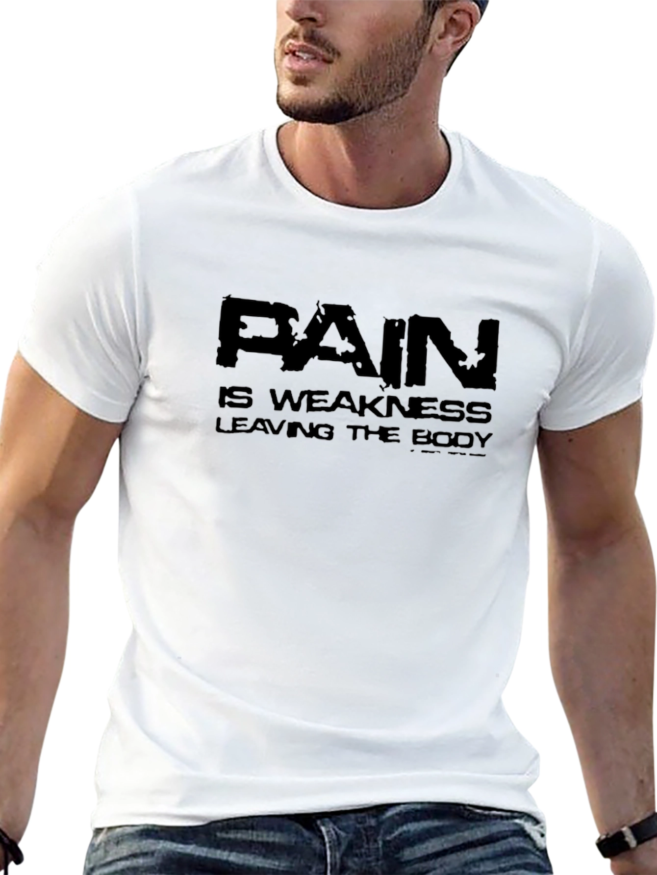 Pain is Weakness Leaving the Body Black T-Shirt