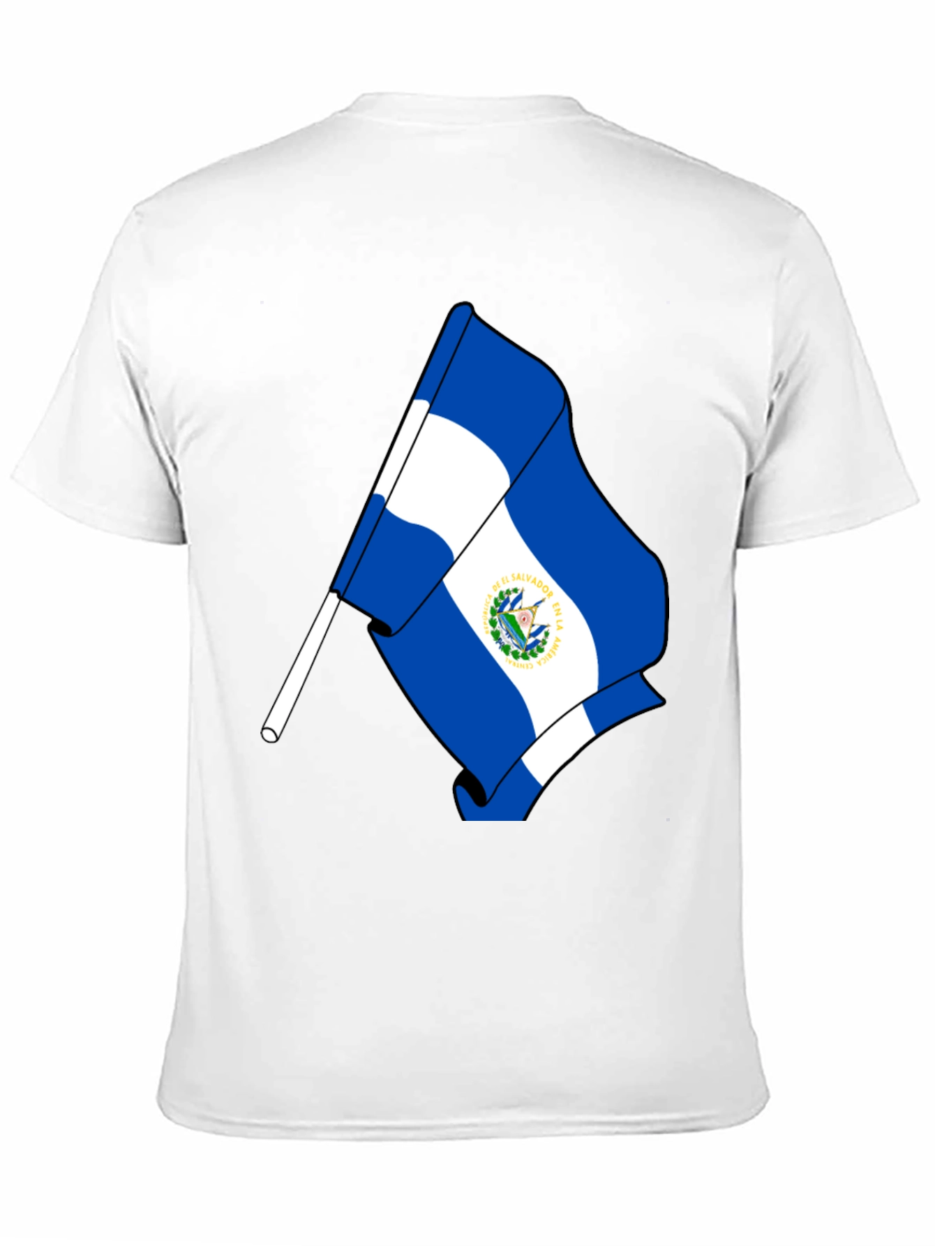 El Salvador Flag Graphic T-Shirt - Black