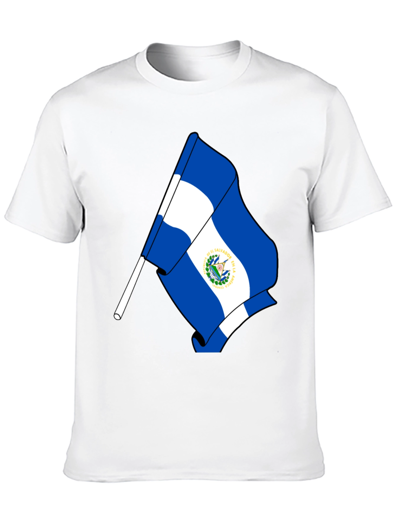 El Salvador Flag Graphic T-Shirt - Black