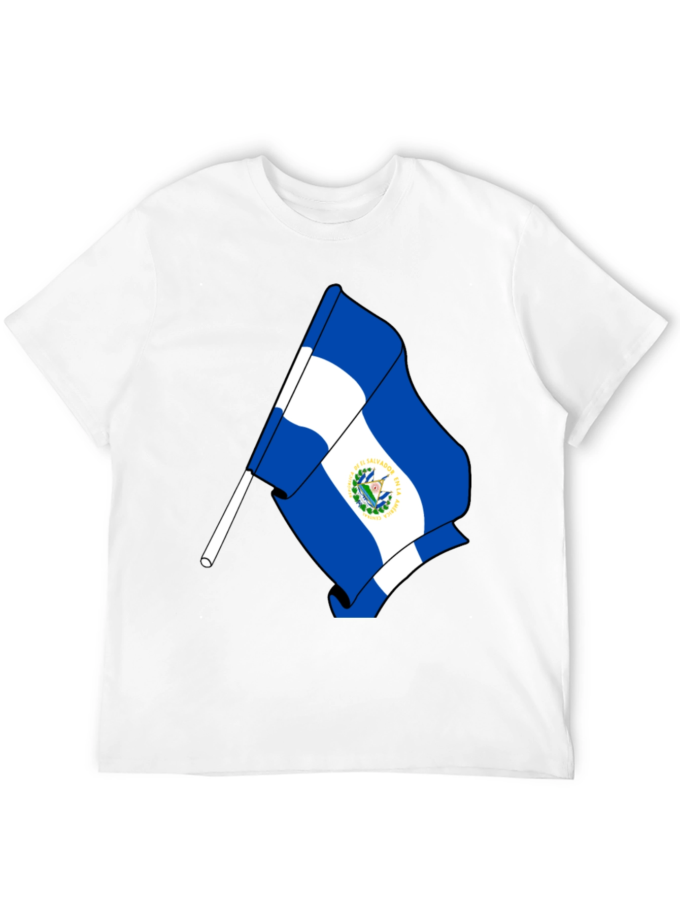 El Salvador Flag Graphic T-Shirt - Black