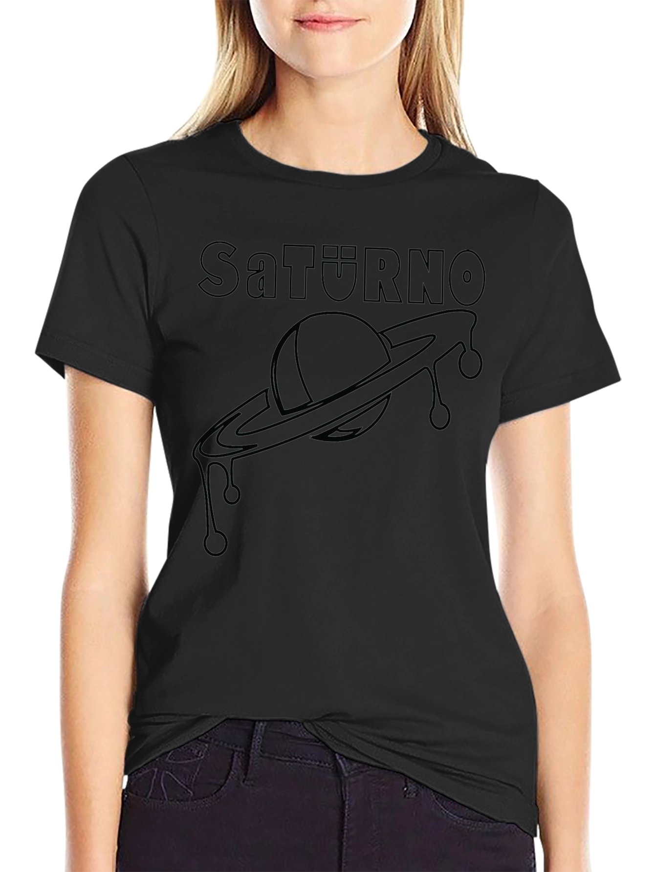 Saturno Graphic Tee - Modern Planet Saturn Design